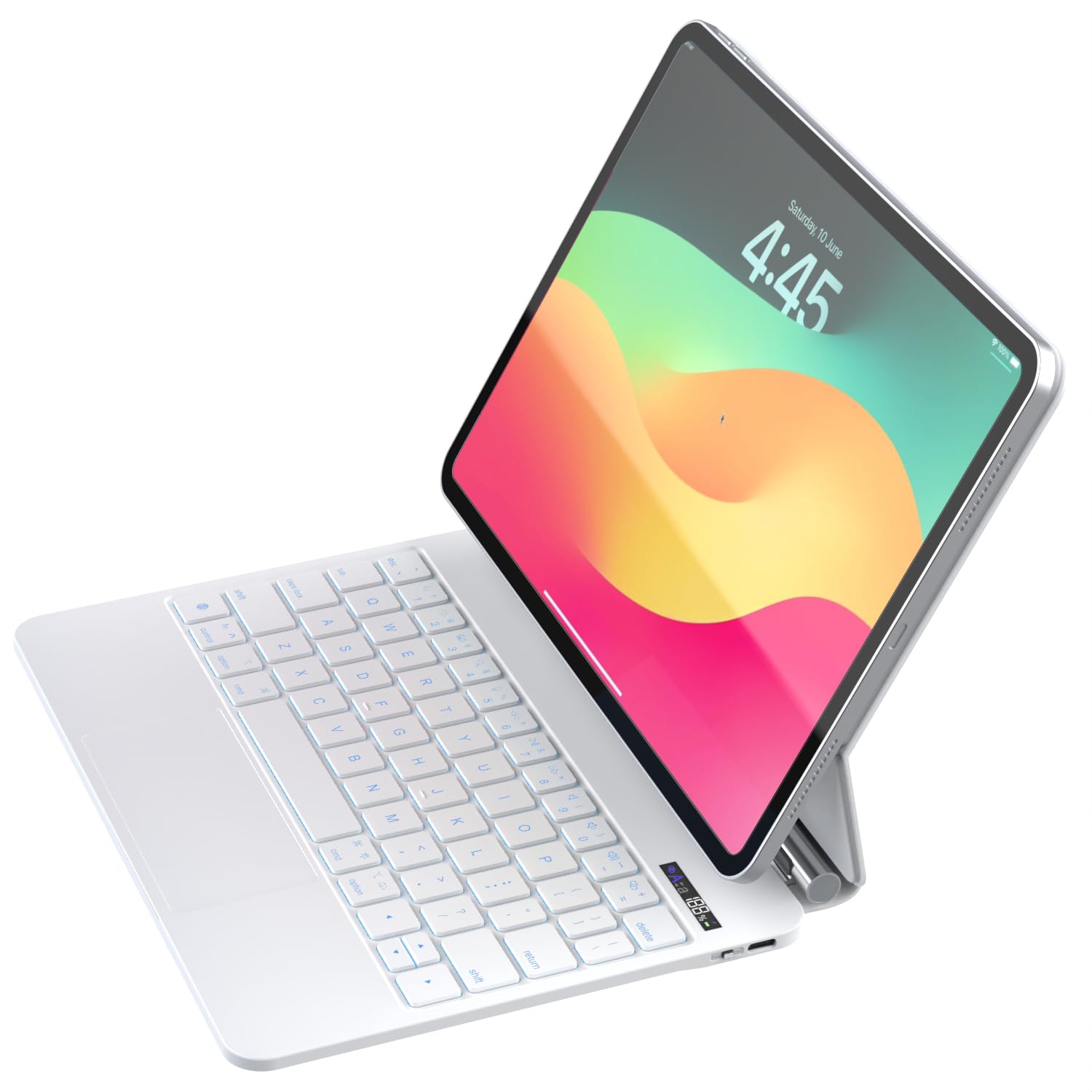 Zenlu Ipad Pro 11 Inch Case With Keyboard White, Magic Keyboard, Multi Touch Trackpad, Floating Cantilever Stand, Smart Backlit