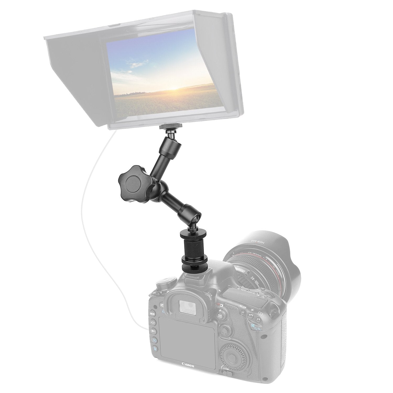 Chromlives 7 Magic Arm, Articulating Magic Friction Arm Adjustable With Hot Shoe Mount 1/4 Tripod Screw Compatible With Dslr