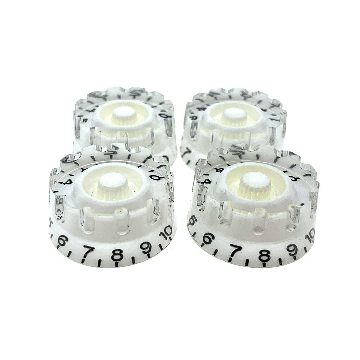 Dopro Set Of 4 White Knurled Metric Lp Guitar Speed Dial Knobs Control Knobs For Epi Les Paul/Import Guitar Bass W/Coarse 5.8Mm