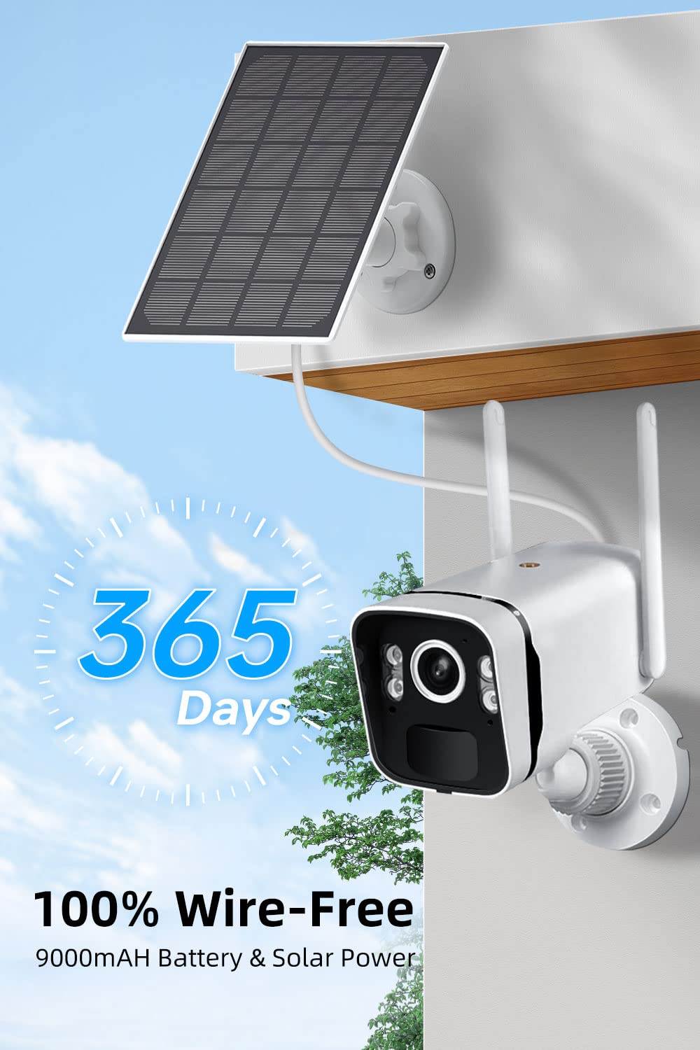 Solar Security Cameras Wireless Outdoor: 2.5K/4Mp Uhd Battery Solar Powered Home Security Wifi System With 10'' Lcd Monitor, 10C