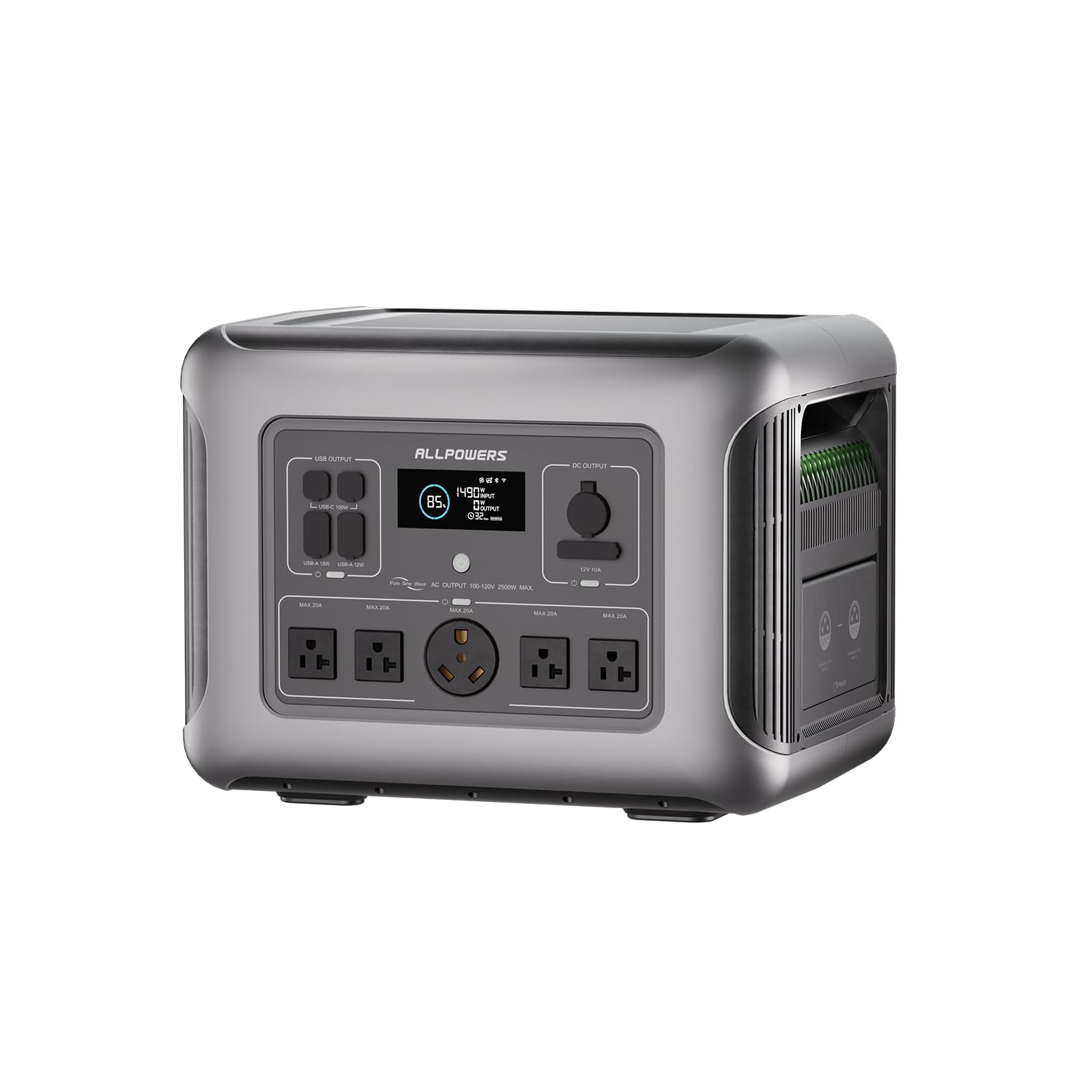 ALLPOWERS 2500W Home Backup Battery with 30A RV Output, 2016Wh LiFePO4 Portable Power Station with UPS for Home Use, Outdoor Cam