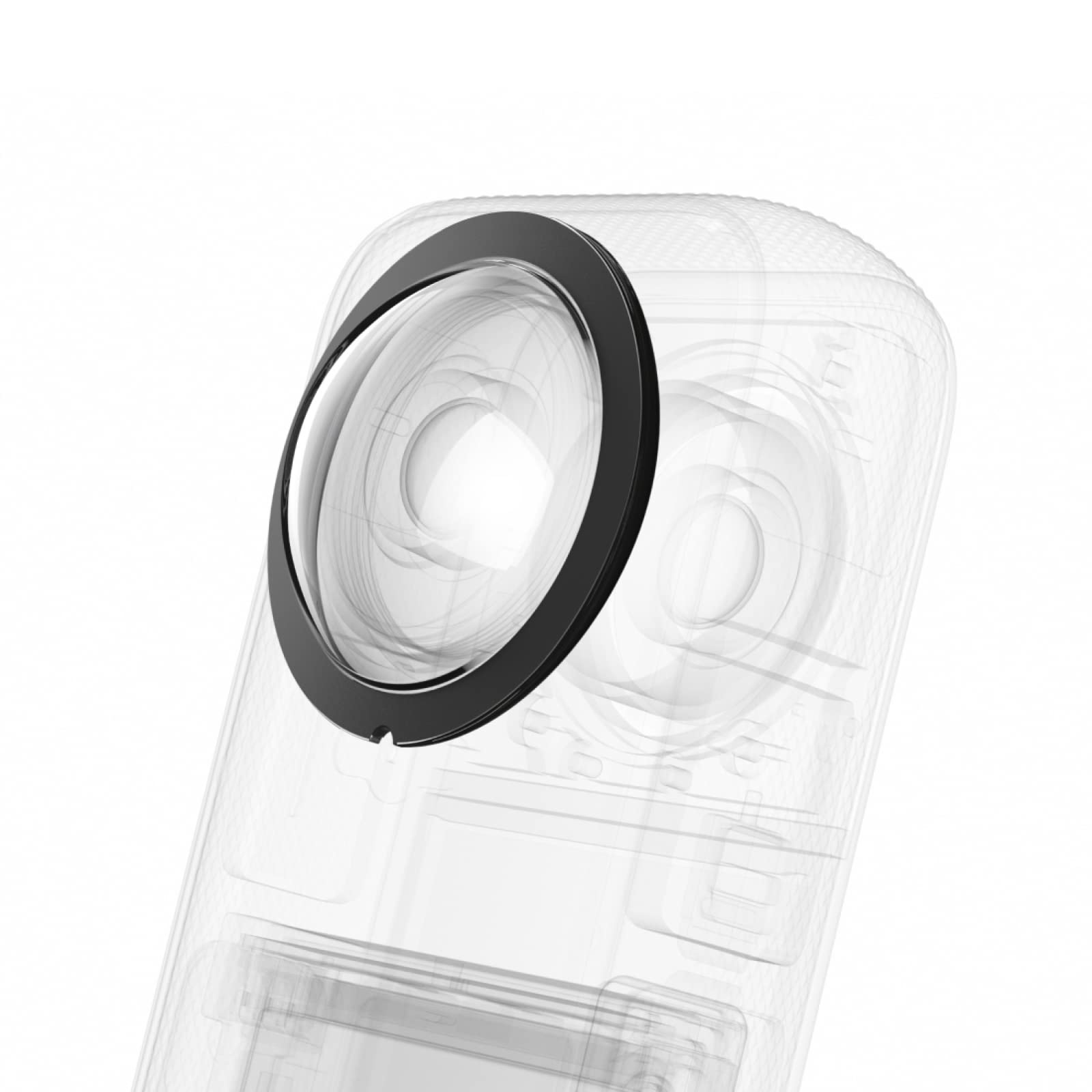 For Insta 360 X3 Lens Protector, Puluz Dual Lens Guards For Insta360 X3 Protective Case Pc Protective Cover Sticky Lens Guards F
