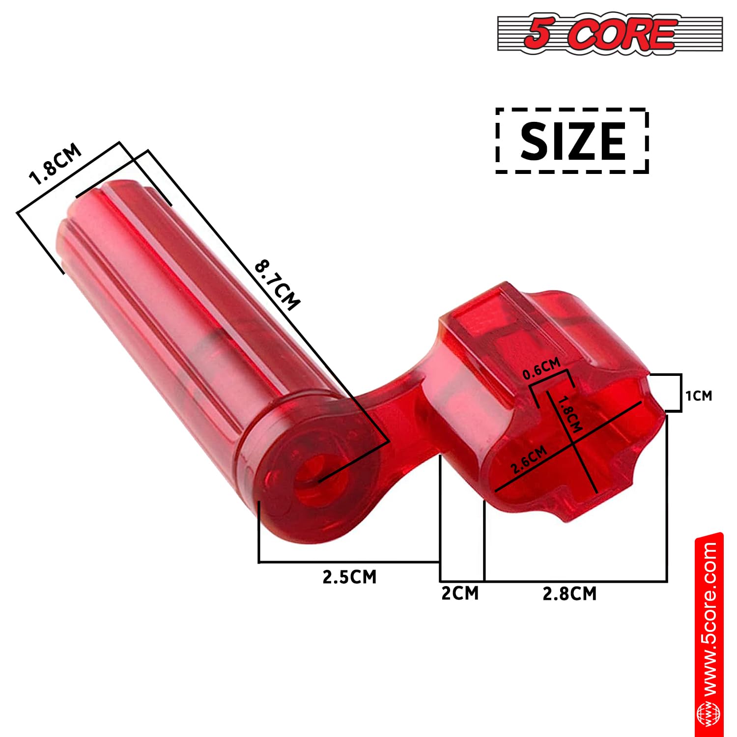 5 Core Guitar String Winder 5 Pcs Professional Guitars Tools Peg Winder With Bridge Pin Remover Red - Sw S Red 6Pcs