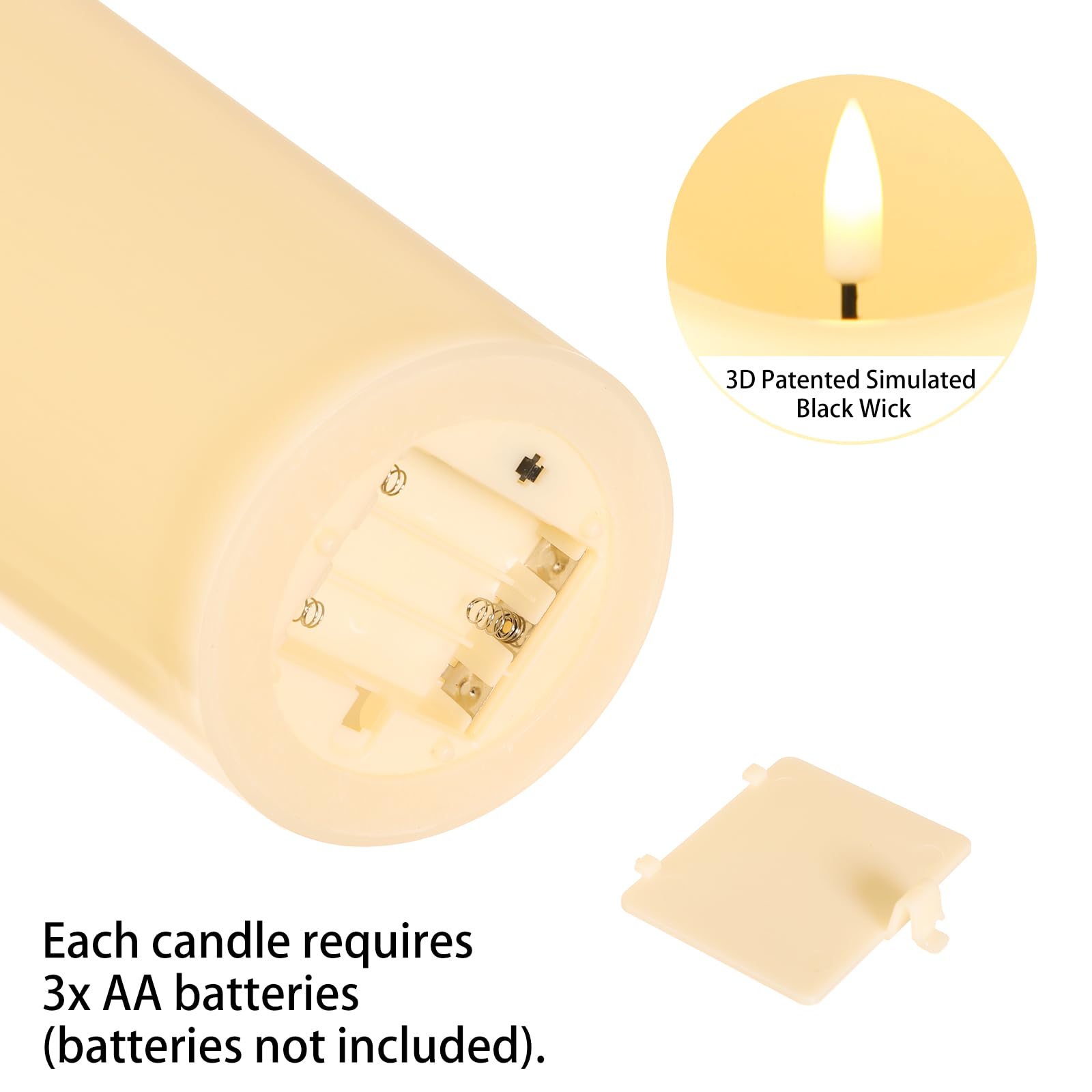 Mingfuxin Outdoor Flameless Candles With Remote   4  9    Large Waterproof Battery Operated Candles With Timer, Flickering Led P