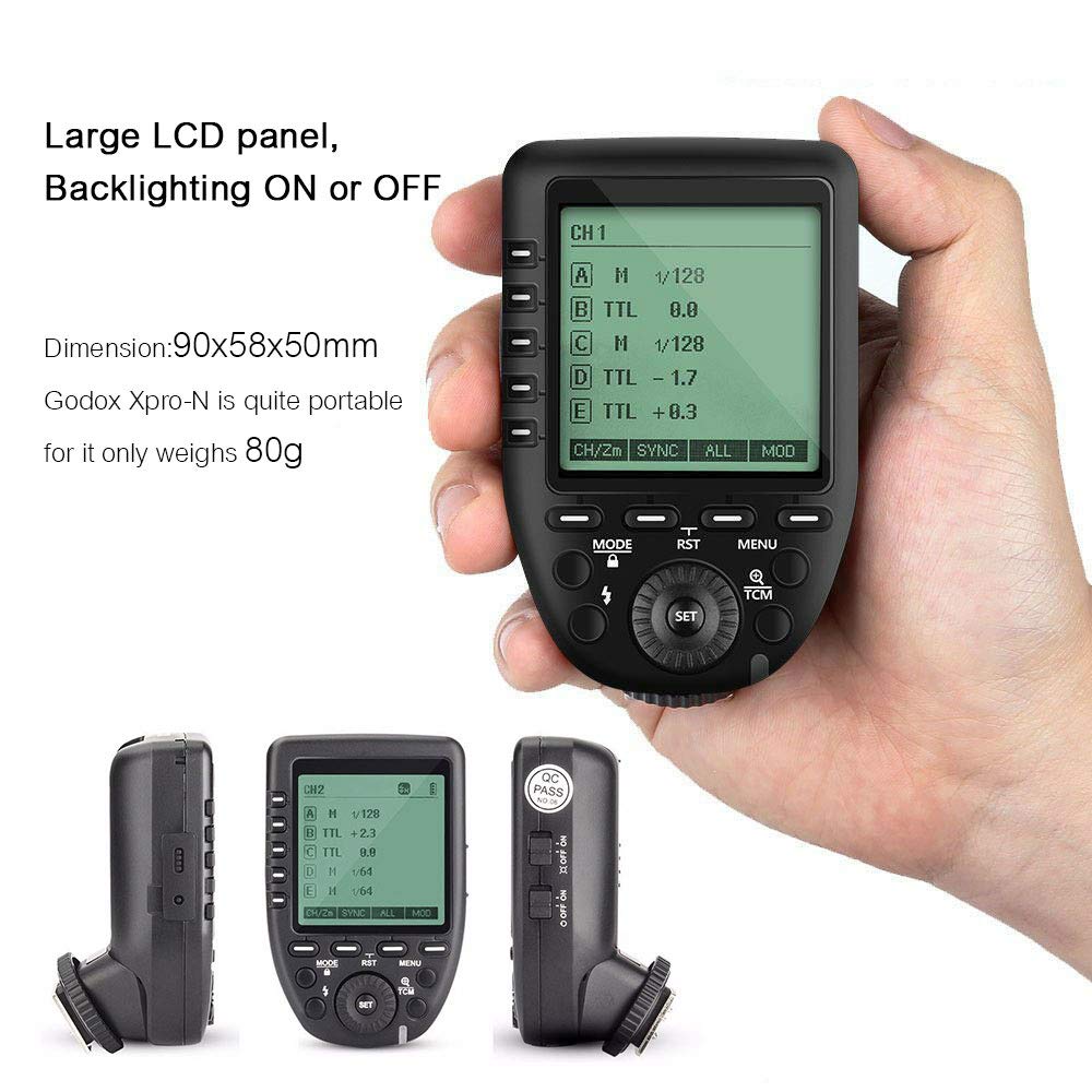 Godox Camera Flash Trigger Xpro N For Nikon Wireless Remote 2.4Ghz 1/8000S Hss Ttl Convert Manual Large Screen Design Customizab