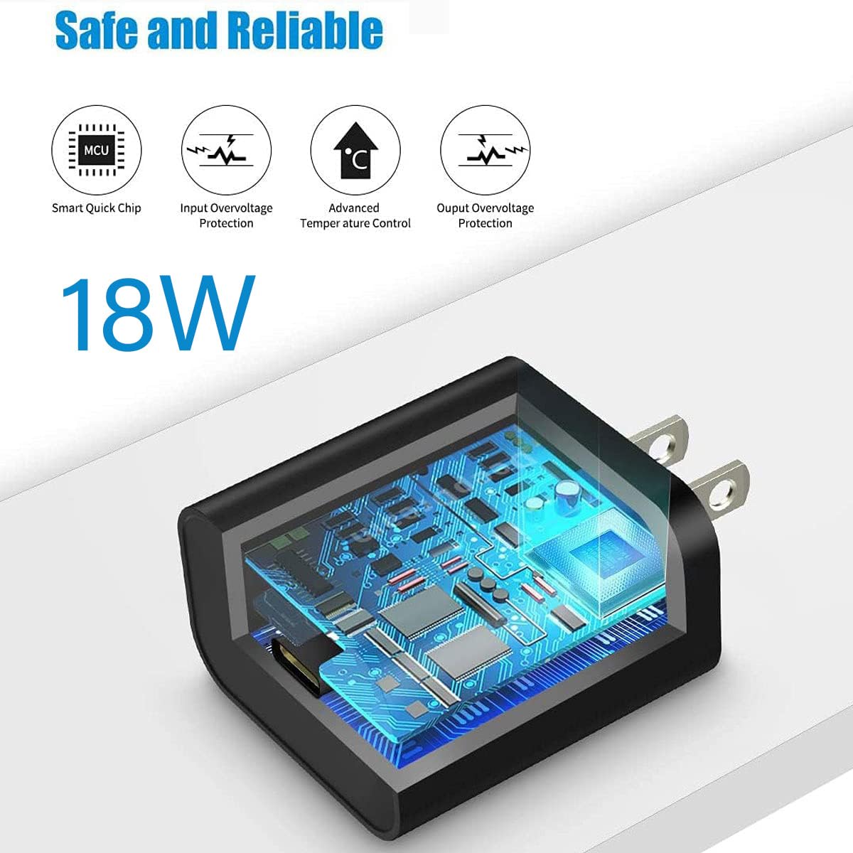 18W Tcl Tab Fast Charger Compatible For Tcl Tab 11, Tab 8 4G, Tab 10S/10S 5G/10L/10 Hd 4G, Tab 10/10L Gen2, 10 Tabmax Tablet Usb