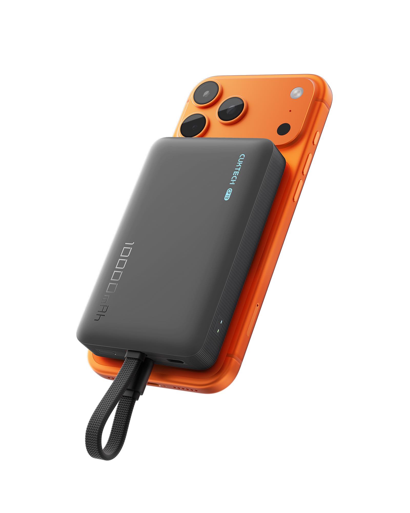 CUKTECH Magnetic Power Bank, 10000mAh Portable Charger, 20W Fast Charging & 7.5W Wireless, Built-in USB-C Cable, Battery Pack fo
