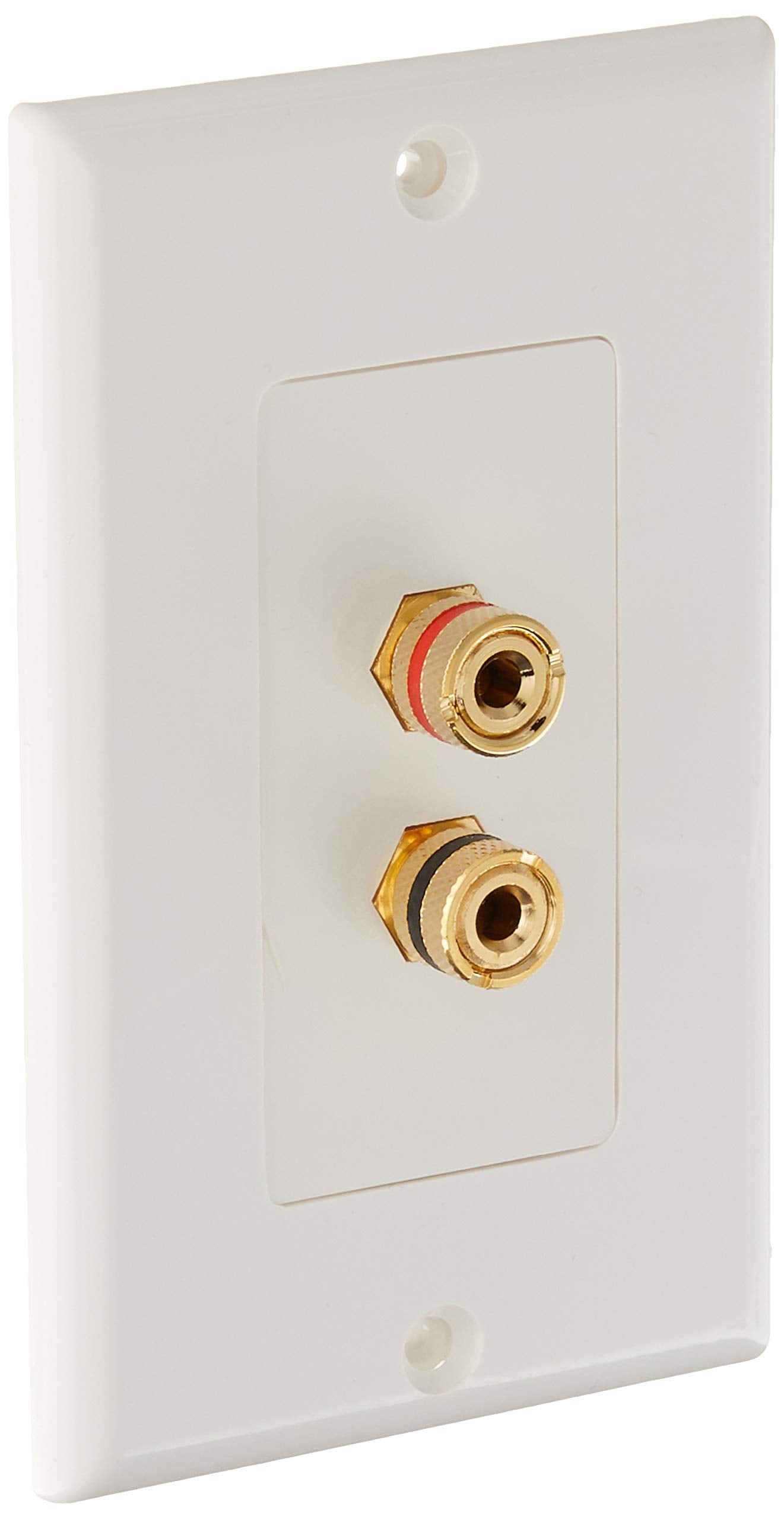 Monoprice Banana Binding Post   Two Piece Inset Wall Plate For 1 Speaker, Coupler Type, Color Indicators, Gold