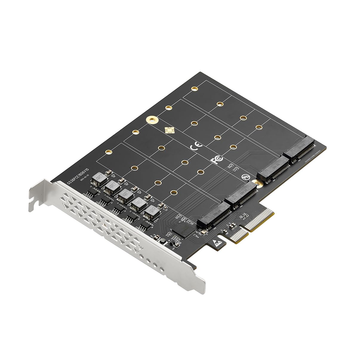 Quad Port PCIe 3.0 x4 NVMe M.2 SSD (m Key) 2280 2260 2242 2230 Adapter Card