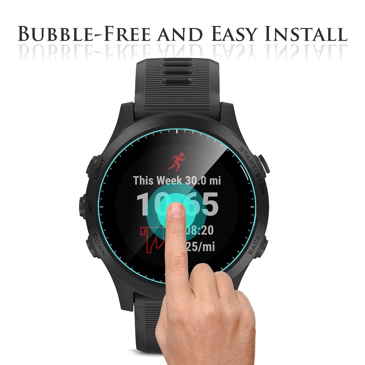 Orzero (4 Pack) Tempered Glass Screen Protector Compatible For Garmin Forerunner 945, 2.5D Arc Edges 9 Hardness Hd Anti Scratch