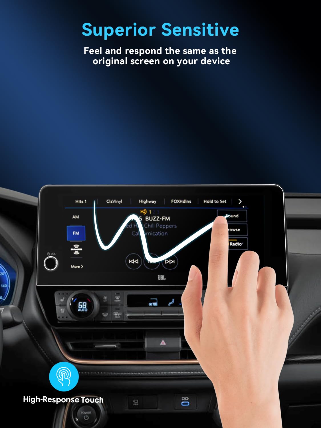 Lantu 2Pcs Car Nano Screen Protector For 2024 2025 Toyota Grand Highlander Accessories 12.3 Inch Navigation Touchscreen Protecto