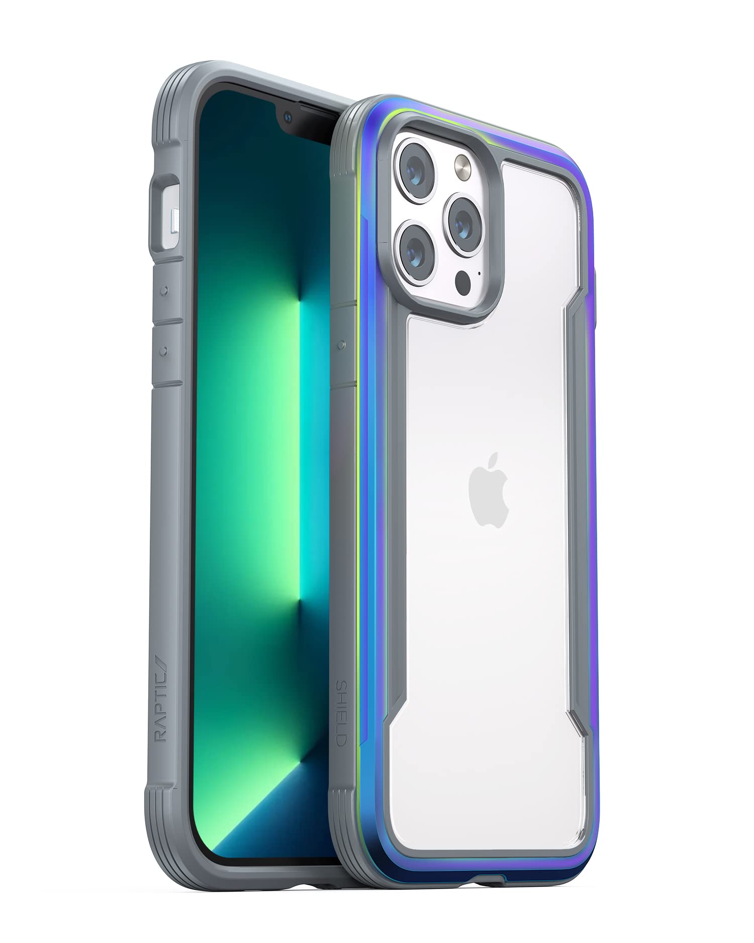 Raptic Shield For Iphone 13 Pro Case, Shockproof Protective Clear Case, Military 10Ft Drop Tested, Durable Aluminum Frame, Anti 