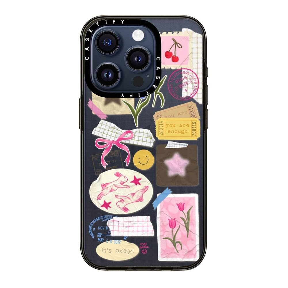 Casetify Compact Iphone 15 Pro Case [2X Military Grade Drop Tested / 4Ft Drop Protection]   You Are Stars Collage   Clear Black