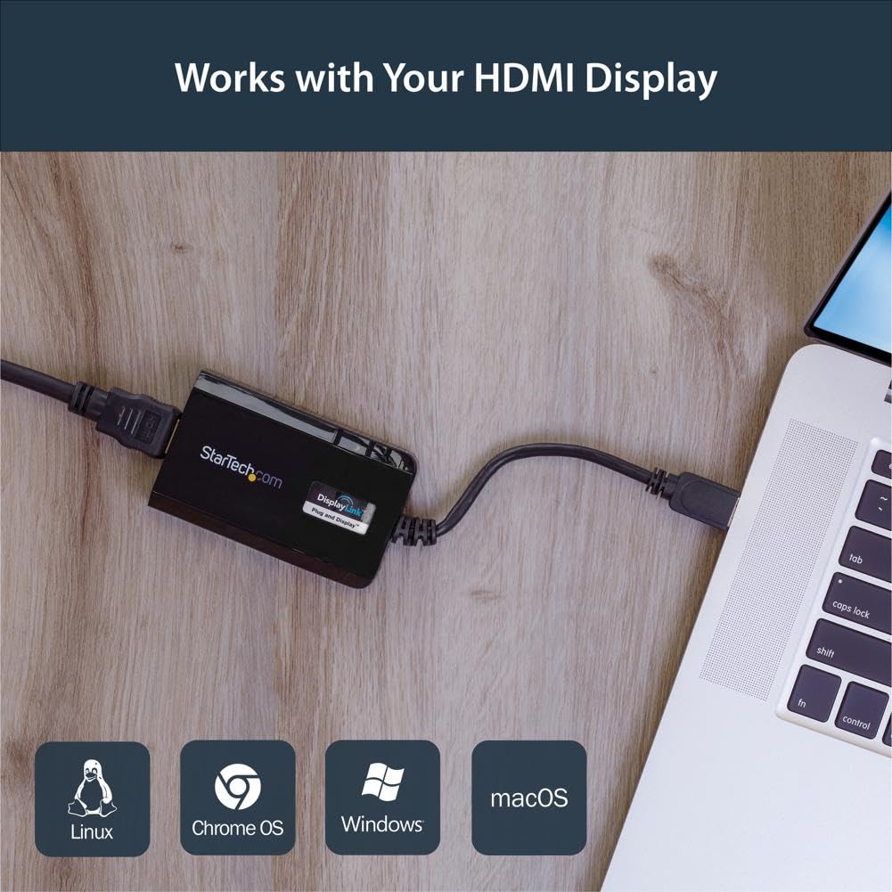 Startech.Com Usb 3.0 To Hdmi Adapter   Displaylink Certified   1080P (1920X1200)   Usb Type A To Hdmi Display Adapter Converter