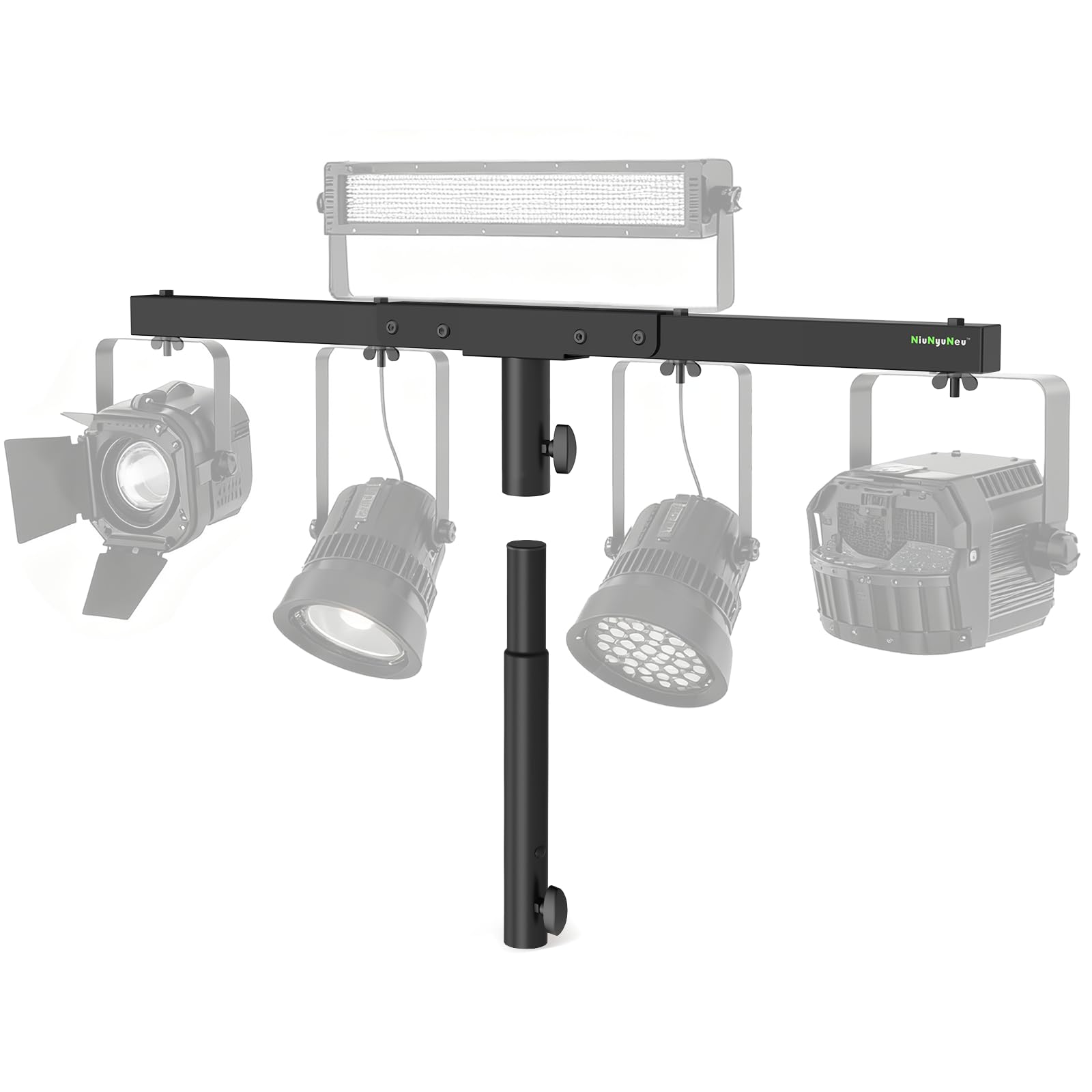 NiuNyuNeu DJ Light Stand T-Bar Extension Cross Bar with 14.5 Extended Pole Mount for Par Light Stage Stand Tripod, Single