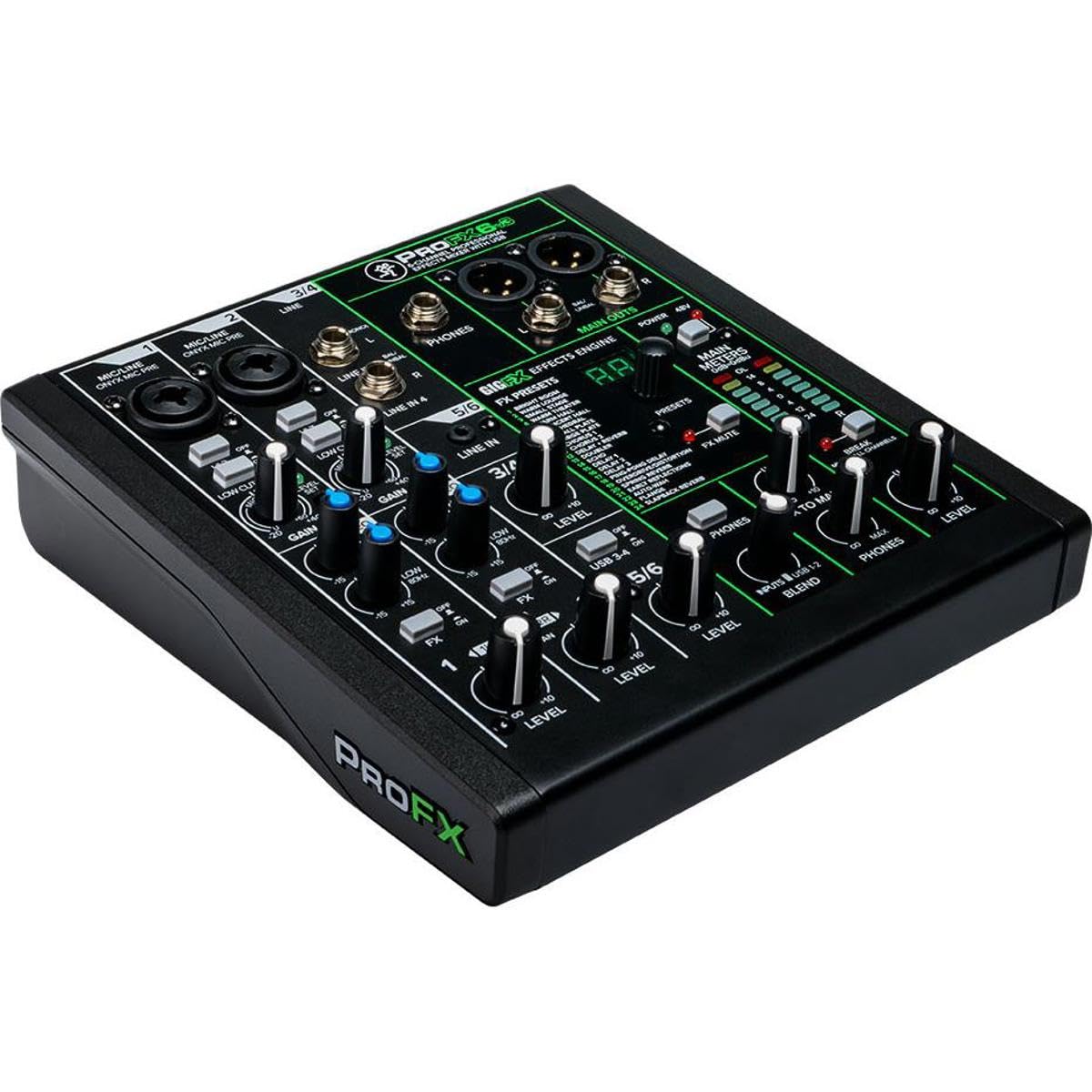 Mackie ProFX6v3 6-Channel Professional Analog Mixer with USB, Onyx Mic Preamps and GigFX Effects Engine