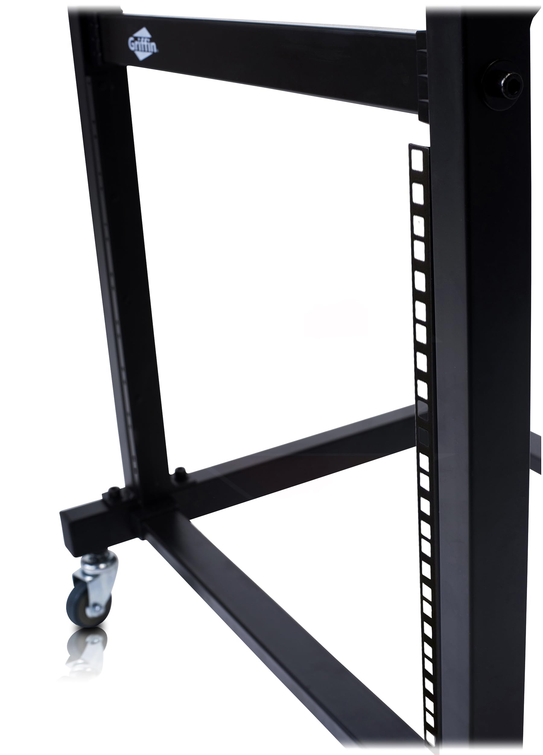 Rack Mount Rolling Stand & Adjustable Mixer Platform Rails By Griffin | 19U Cart Holder For Music Studio Booth Pro Audio Recordi
