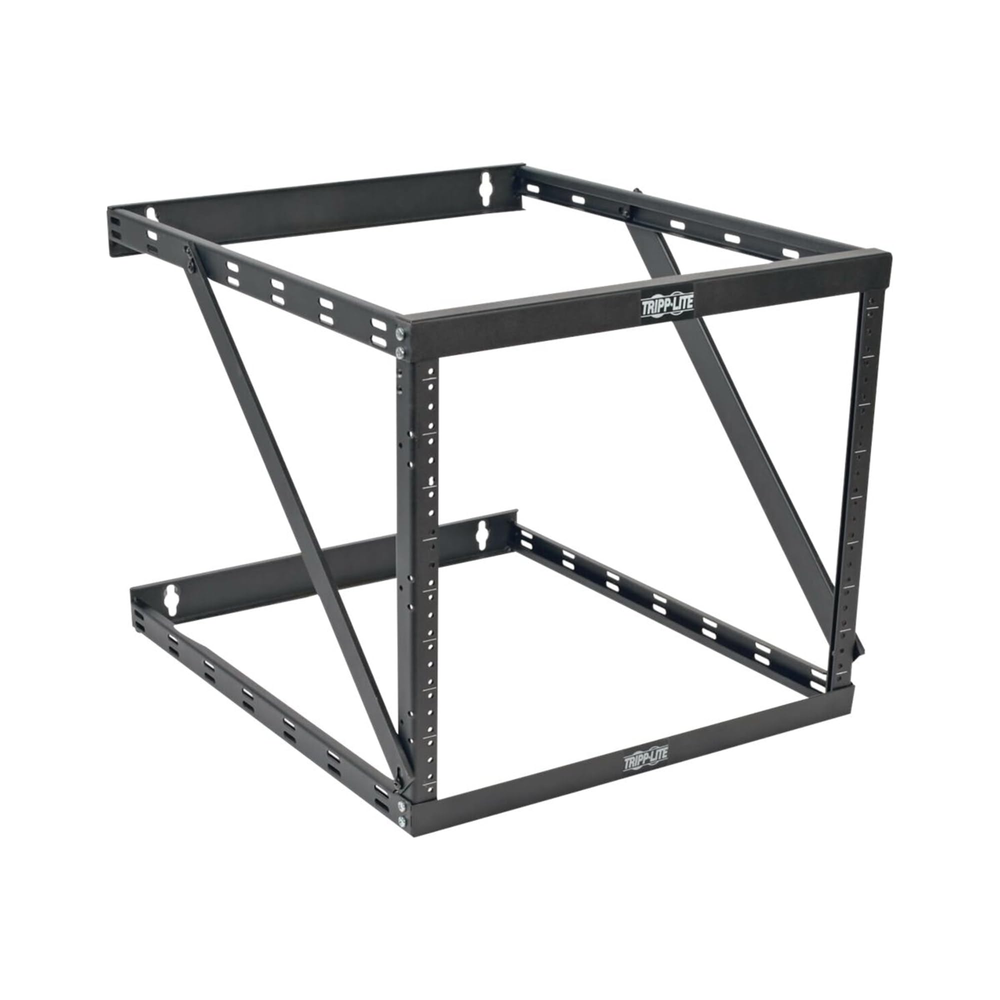 Tripp Lite Expandable 8U/12U/22U Wall-Mount 2-Post Open Frame Rack, 23.5" Deep SRWO8U22DP, Alloy Steel, Black