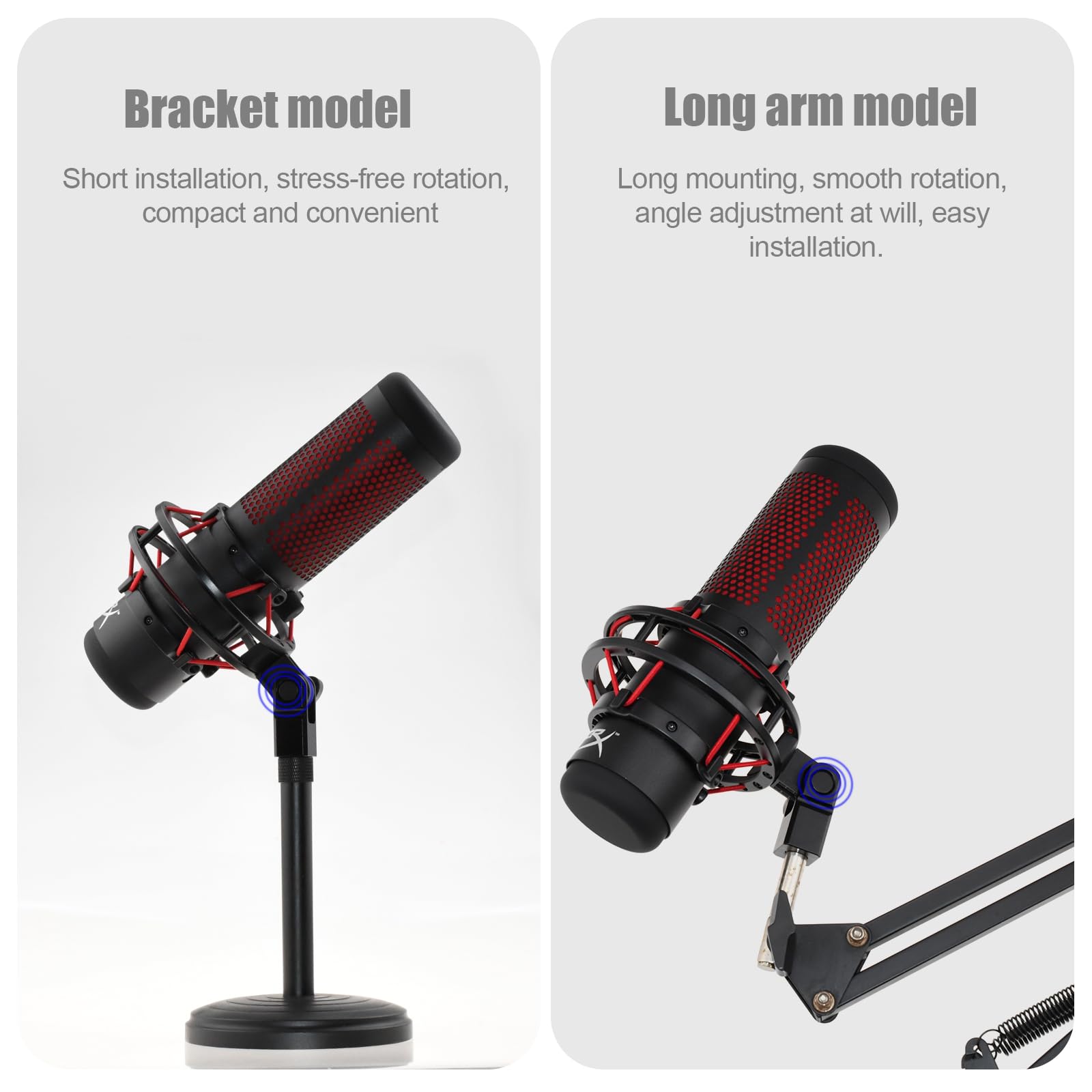 Microphone Mount Adapter For Hyperx Quadcast With 3/8 Or 1/4 Screw Adapter And Nut, Works With Hyperx Quadcast Microphone Stand