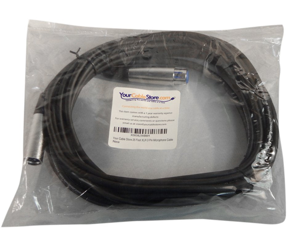 Your Cable Store 25 Foot Xlr 3 Pin Microphone Cable