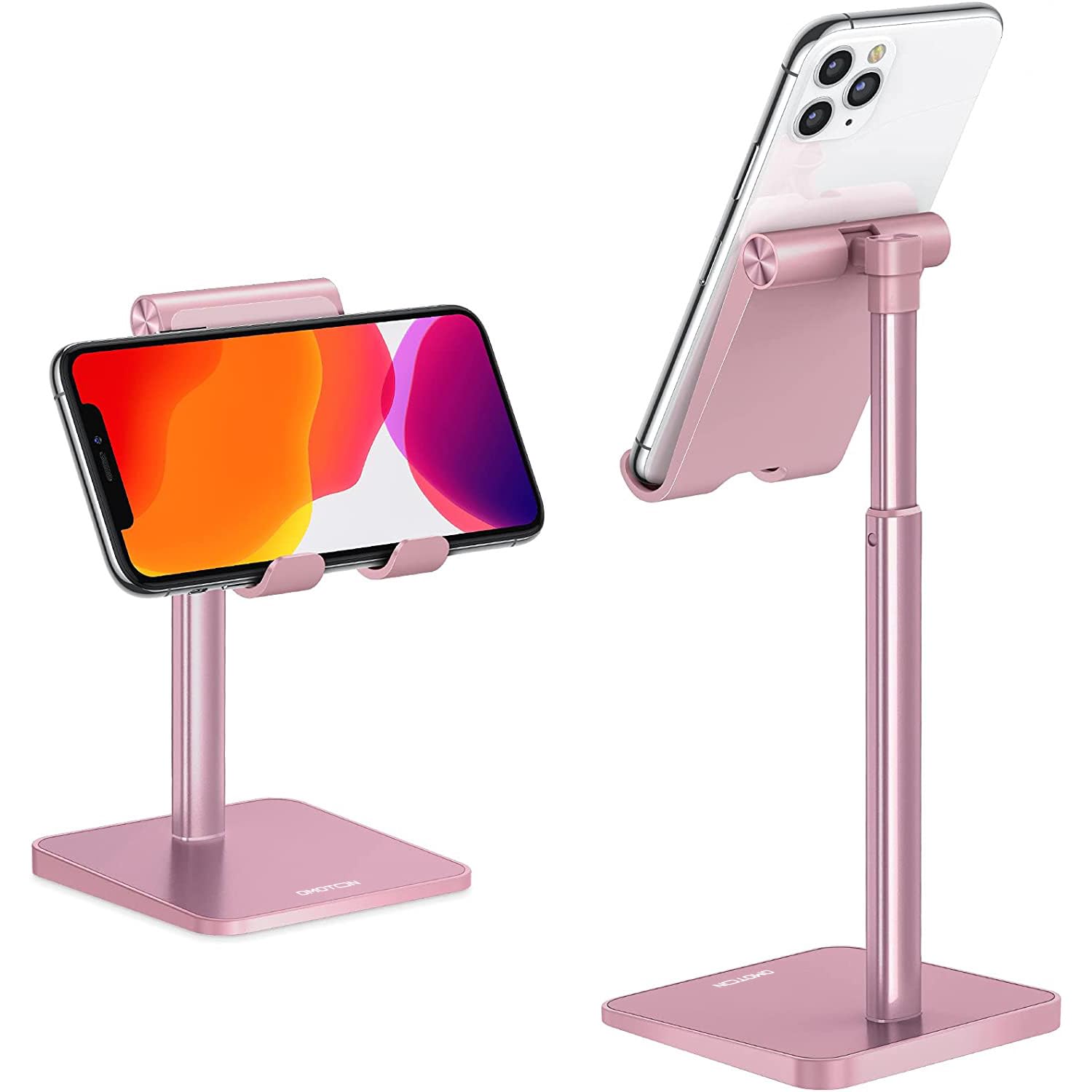 Cell Phone Stand, OMOTON Adjustable Angle Height Desk Phone Dock Holder for iPhone SE 2/11 / 11 Pro/XS Max/XR, Samsung Galaxy S2