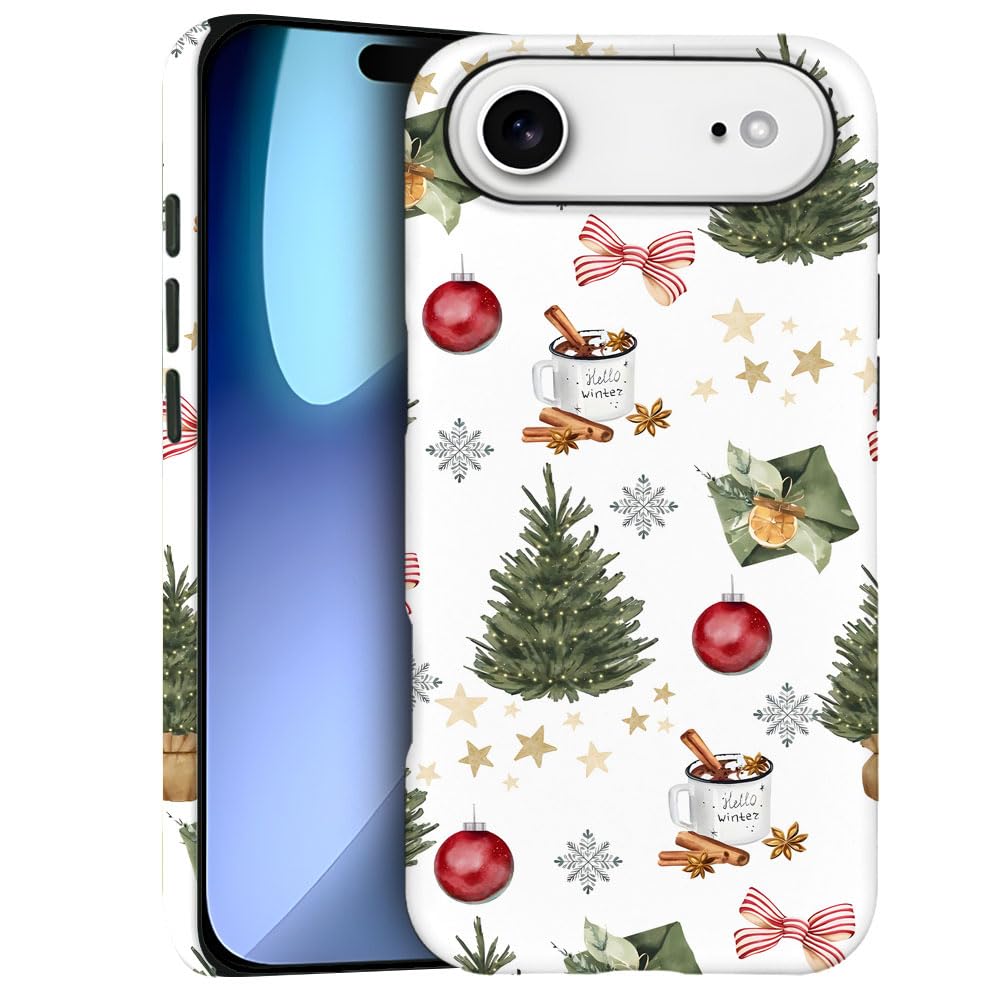 Case for iPhone 17 Air - Slim Fit Anti-Scratch Phone Case for Girl Women - Vintage Christmas Trees (Frosted)