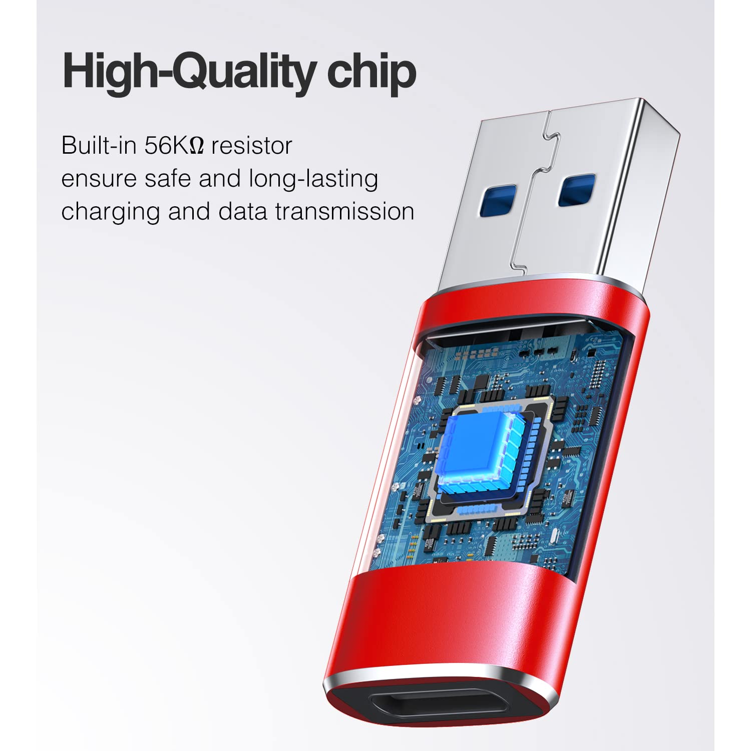 [10Gbps] Usb C Female To Usb Male Adapter, Usb 3.1 A To Usb C Adapter Superspeed Data Sync Compatible With Iphone 16/ Iphone 15 Plus Pro Max,Type C Earphone, Laptop, Charger, Quest Link  Red