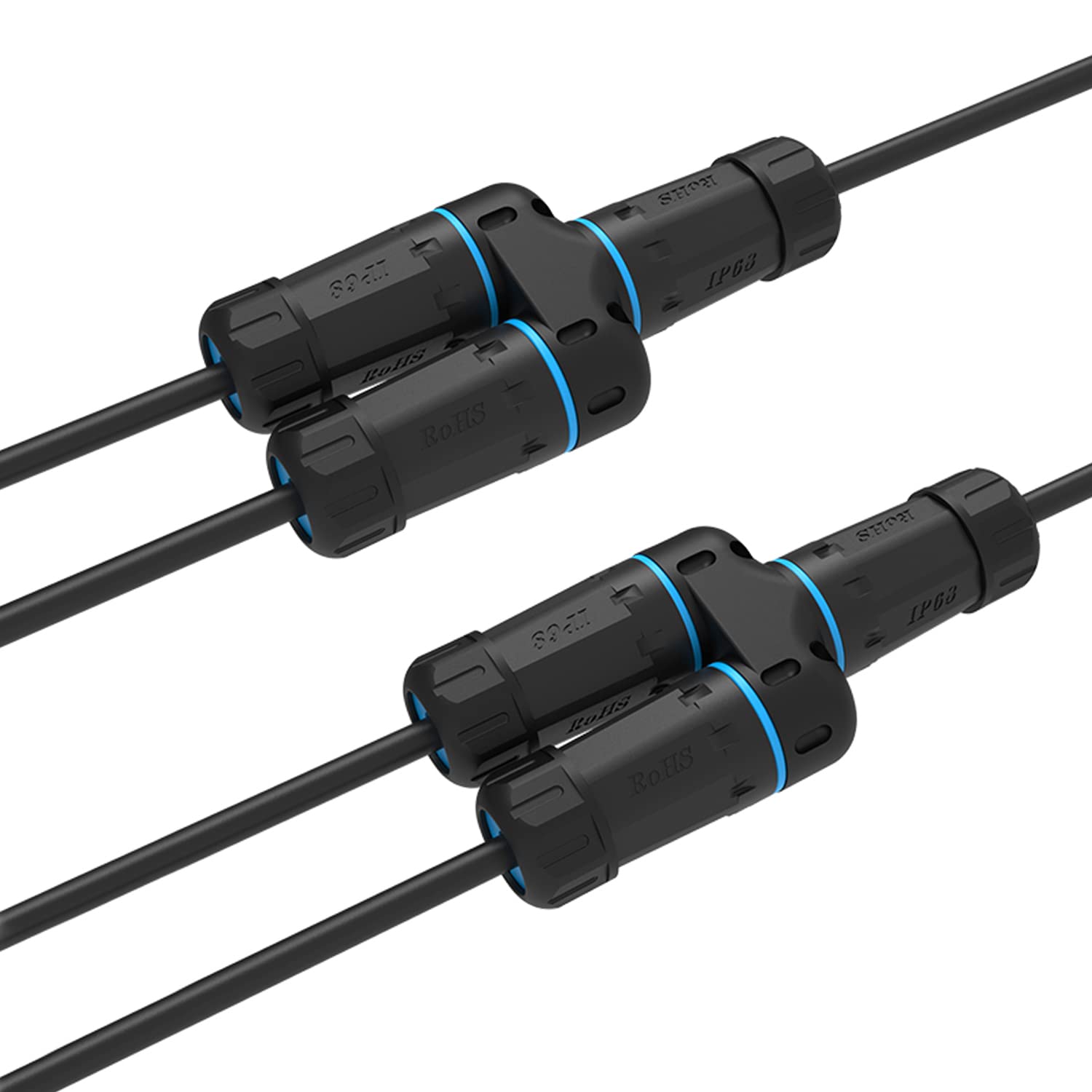 Zuzong Ip68 Waterproof Rj45 Coupler Splitter, Waterproof Ethernet Coupler 1 In 2 Out Splitter Ip68 Ethernet Outdoor Lan Cable Connector For Cat5/Cat5E/Cat6/Cat7/Cat8 Ethernet Cable (1 Pair Female)