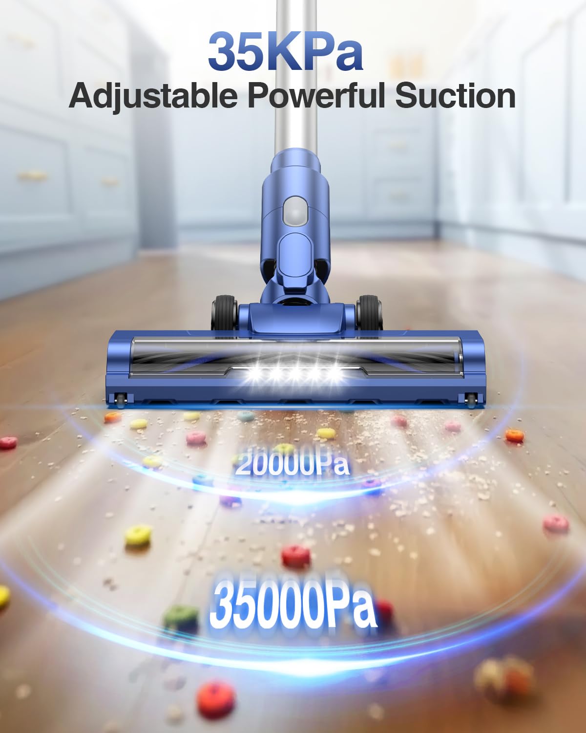 Natrogix Cordless Vacuum Cleaner, 35Kpa Vacuum Cleaners For Home, Lightweight Household Stick Vacuum Cleaner, Led Display, Recha