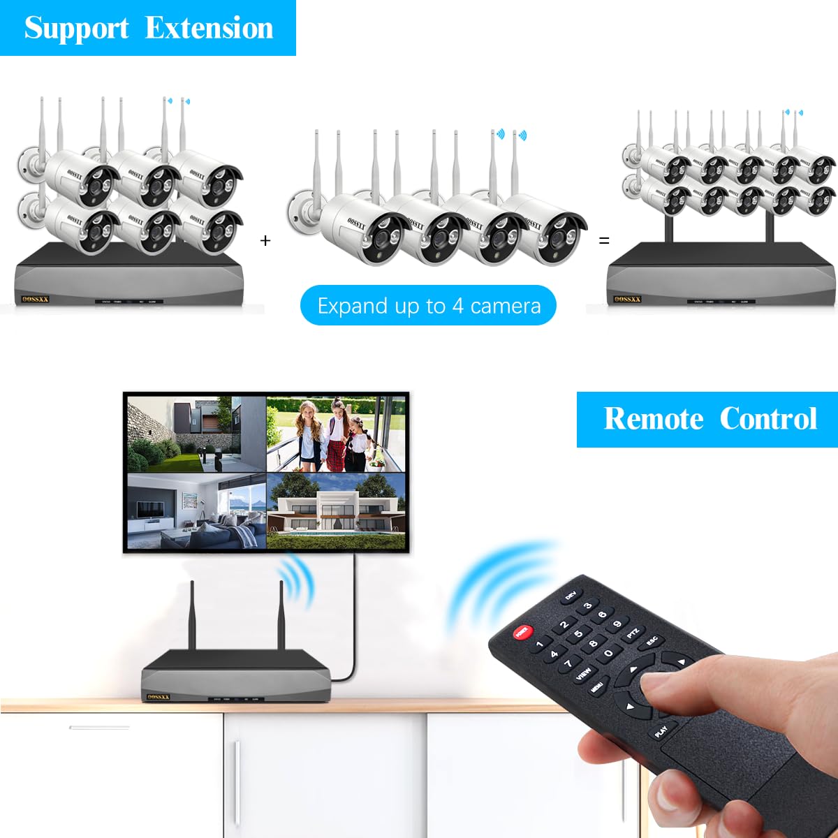 (Dual Antennas For Wi Fi Enhanced) Ai Human Detected 2 Antennas Enhance Outdoor Wireless Security Camera System Wifi Video Surveillance System