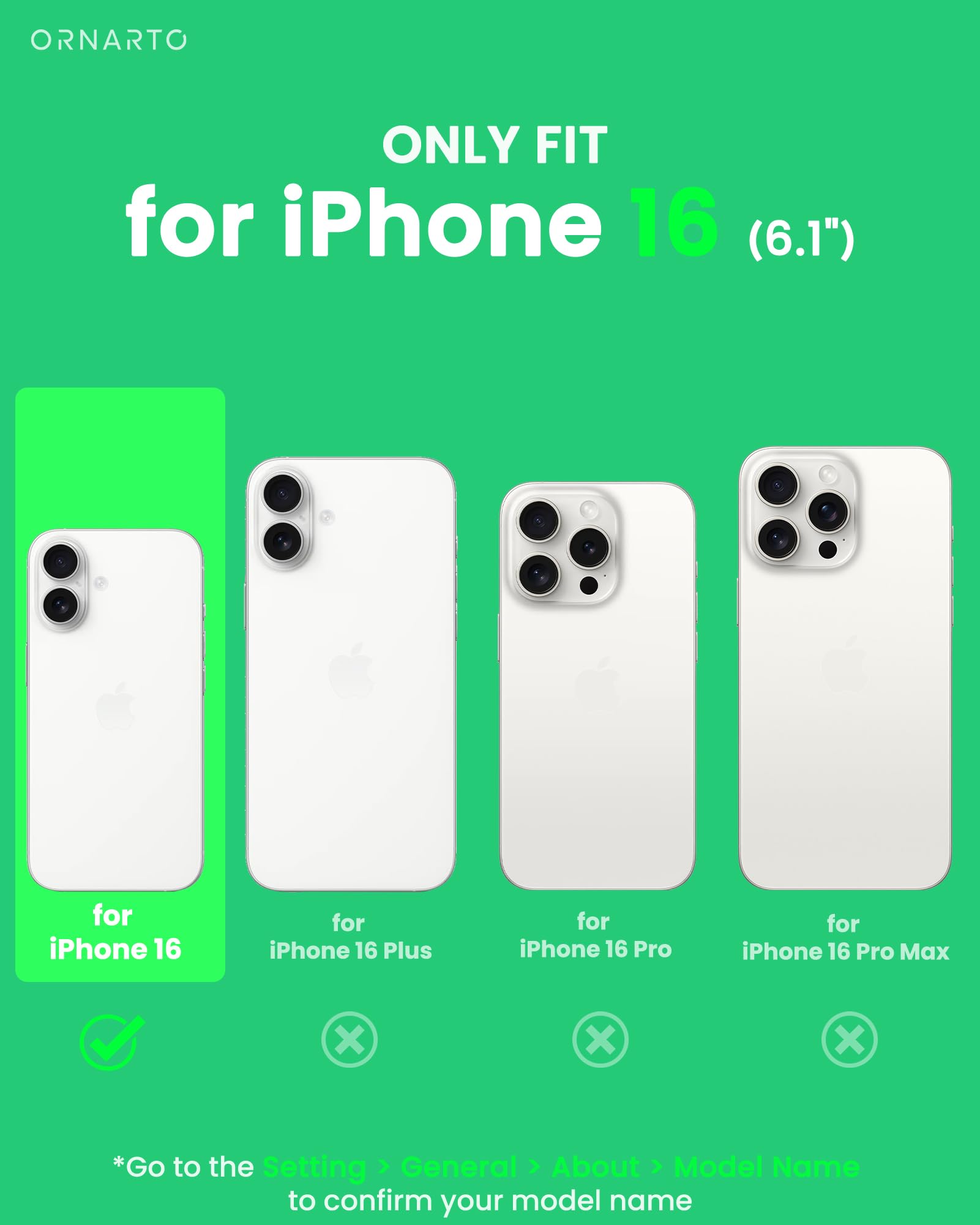 Ornarto Air Case For Iphone 16 Clear, Compatible With Magsafe, Military Grade Drop Protection Cover With Built In Air Green