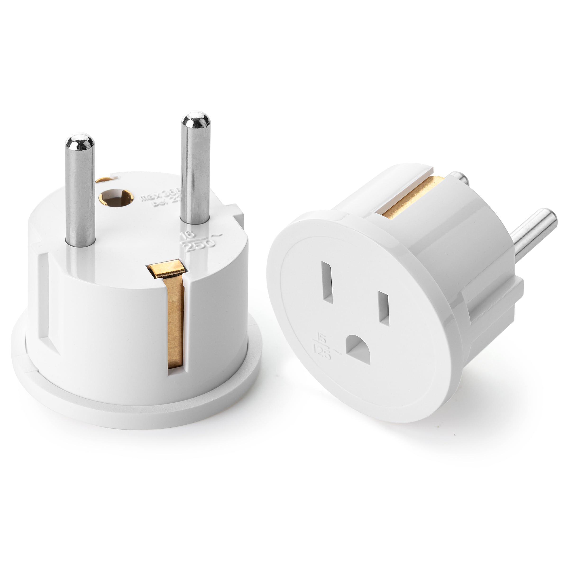 Bates  European Travel Plug Adapter, 2 Pack, Type E/F, European Plug Adapter, Us To Europe Plug Adapter, Adapter For Europe Plug