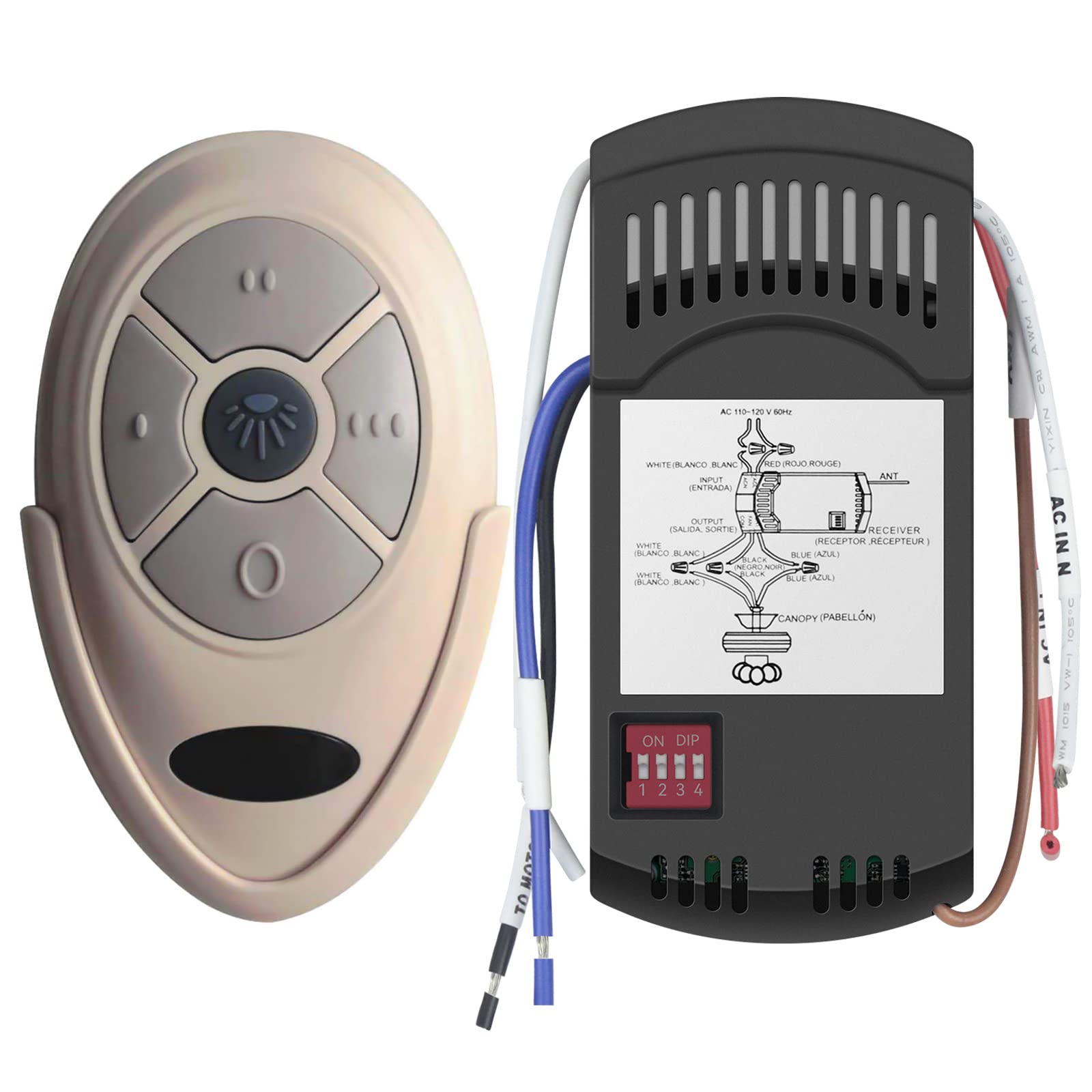 Universal Ceiling Fan Remote Control Kit, Replacement for Harbor Breeze, Hampton Bay, Hunter, Receiver FAN28R Light Dimmer, Repl