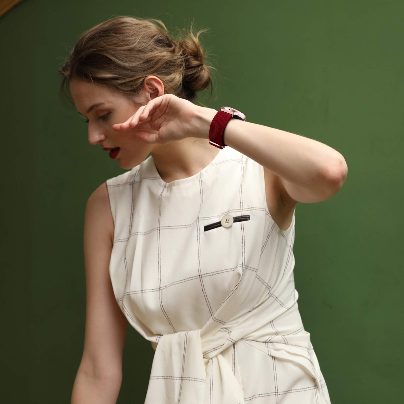 Toyouths 20Mm Stretchy Nylon Loop Elastic Bracelet Compatible With Samsung Galaxy Watch Band 4 40Mm 44Mm/Watch 4 Classic 42Mm 46