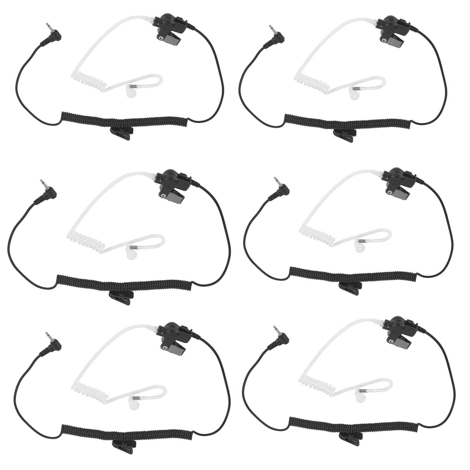 Pdflie 2.5Mm Plug Earpiece 2.5 Mm Headset Listen Only Ear Piece Surveillance Coiled Tube Receiver For Harris Police Radio Lapel