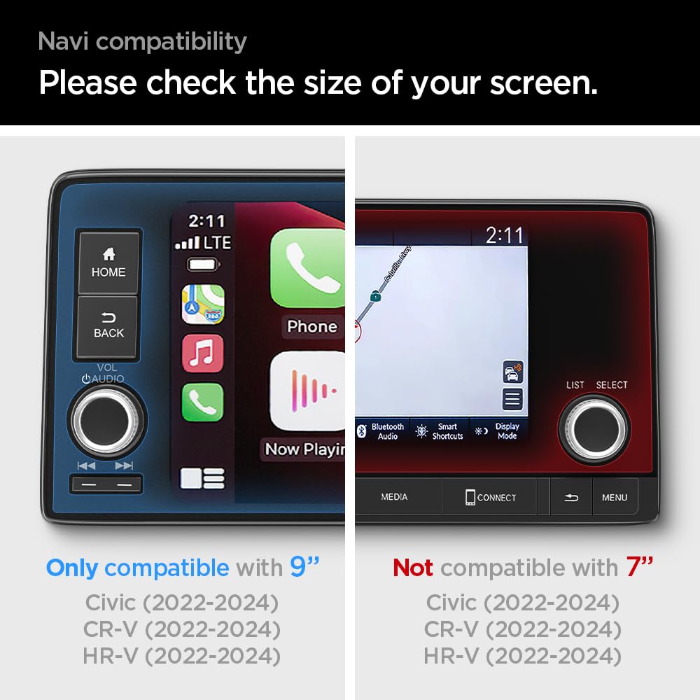 Spigen Tempered Glass Screen Protector [Glastr Slim] Designed For Honda Civic (2025 2022), Honda Cr V (2025 2023), Honda Hr V (2025 2022) 9 Inch Dashboard Touchscreen   Matte/Anti Finger Print