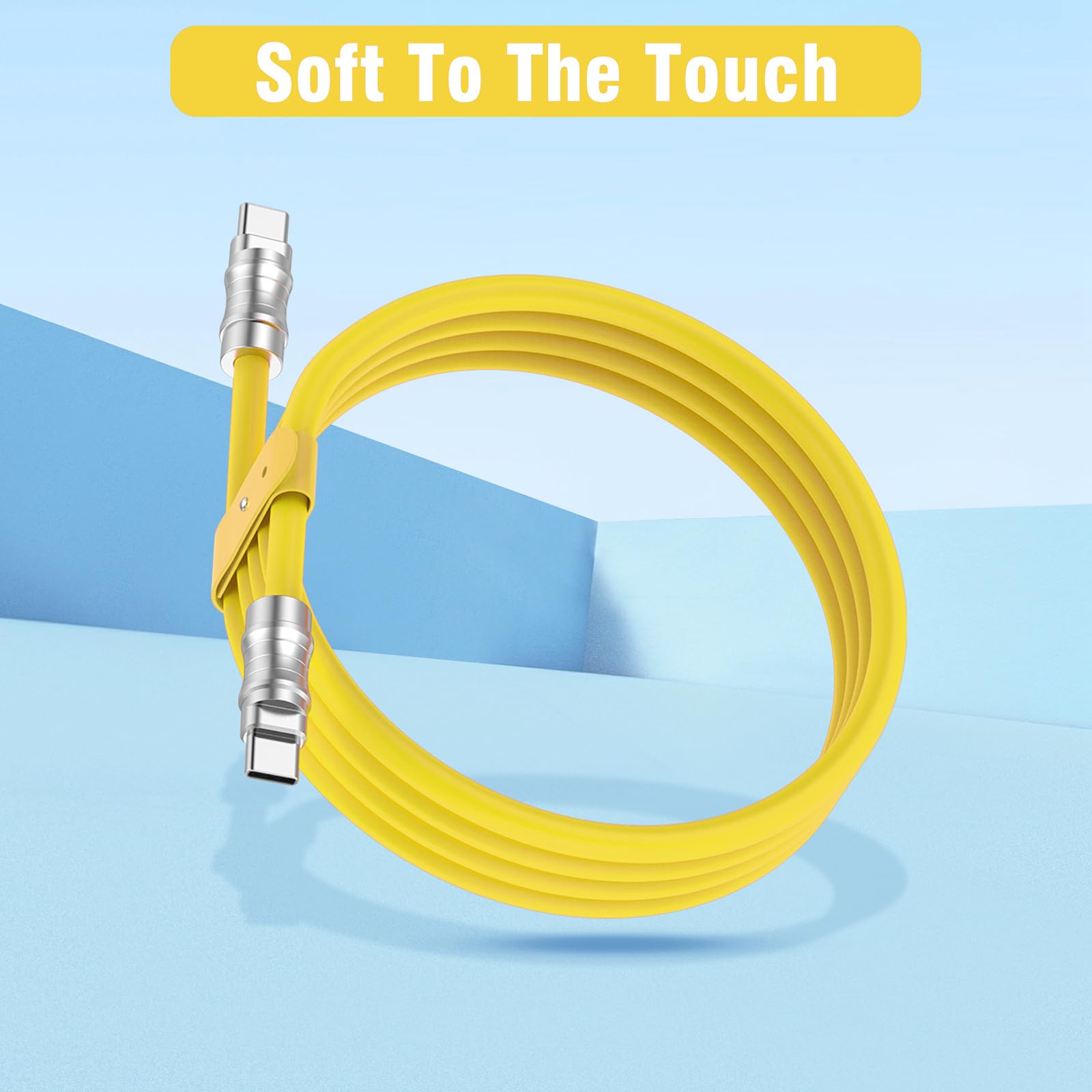 Iyuanepro Usb C To Usb C Silicone Cable 2Pack 3.3Ft, Ultra Flexible & Soft Usb Type C 100W Fast Charging Cable, Geek Industrial
