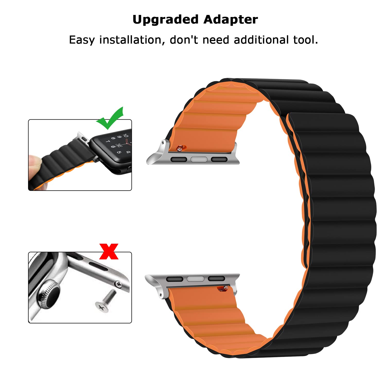 Tasikar Silicone Bands Compatible With Apple Watch Band 49Mm 45Mm 44Mm 42Mm, Loop Strap With Strong Magnetic Closure Designed Fo