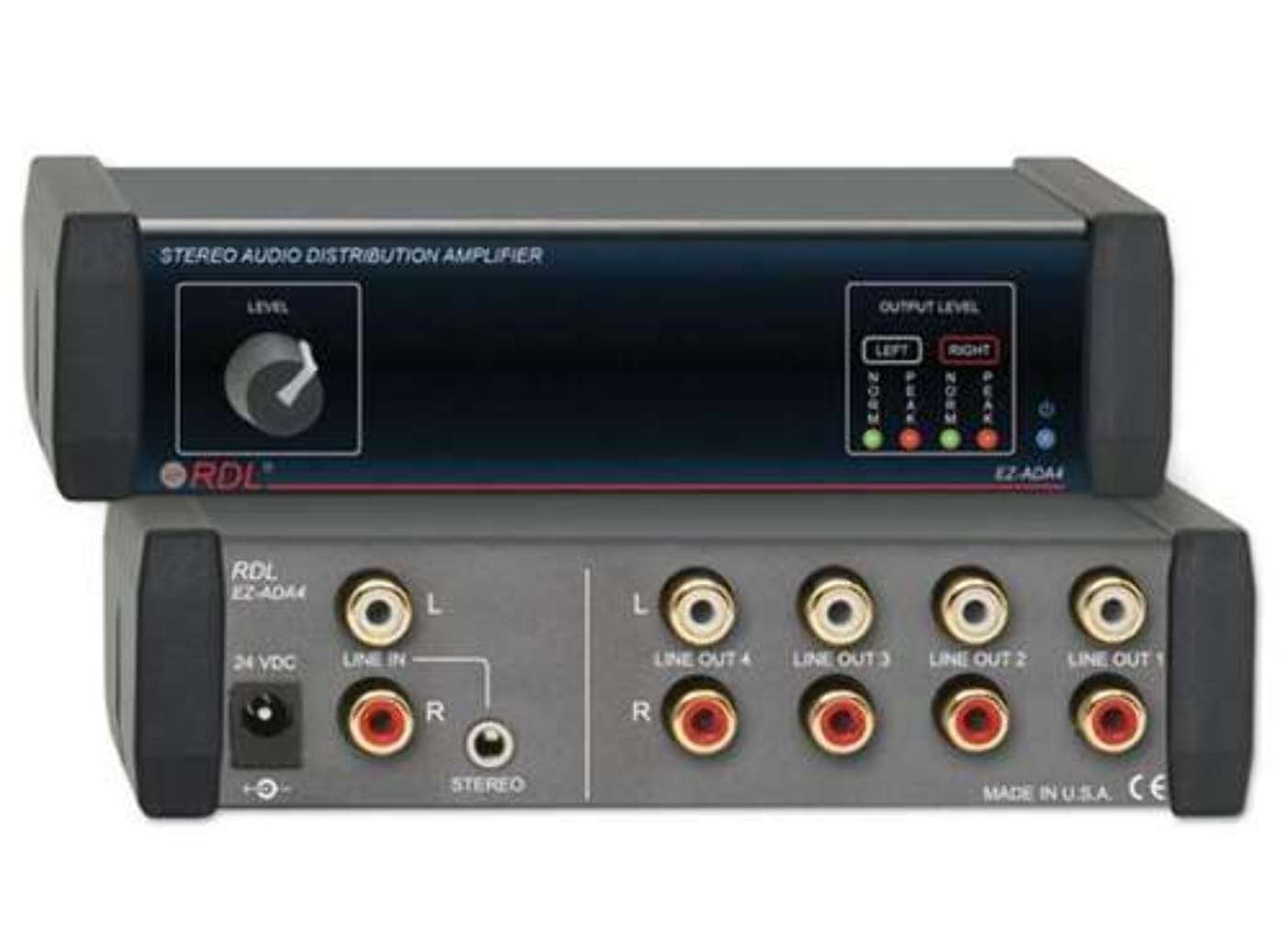Rdl Ez Ada4 Stereo Audio Distribution Amplifier