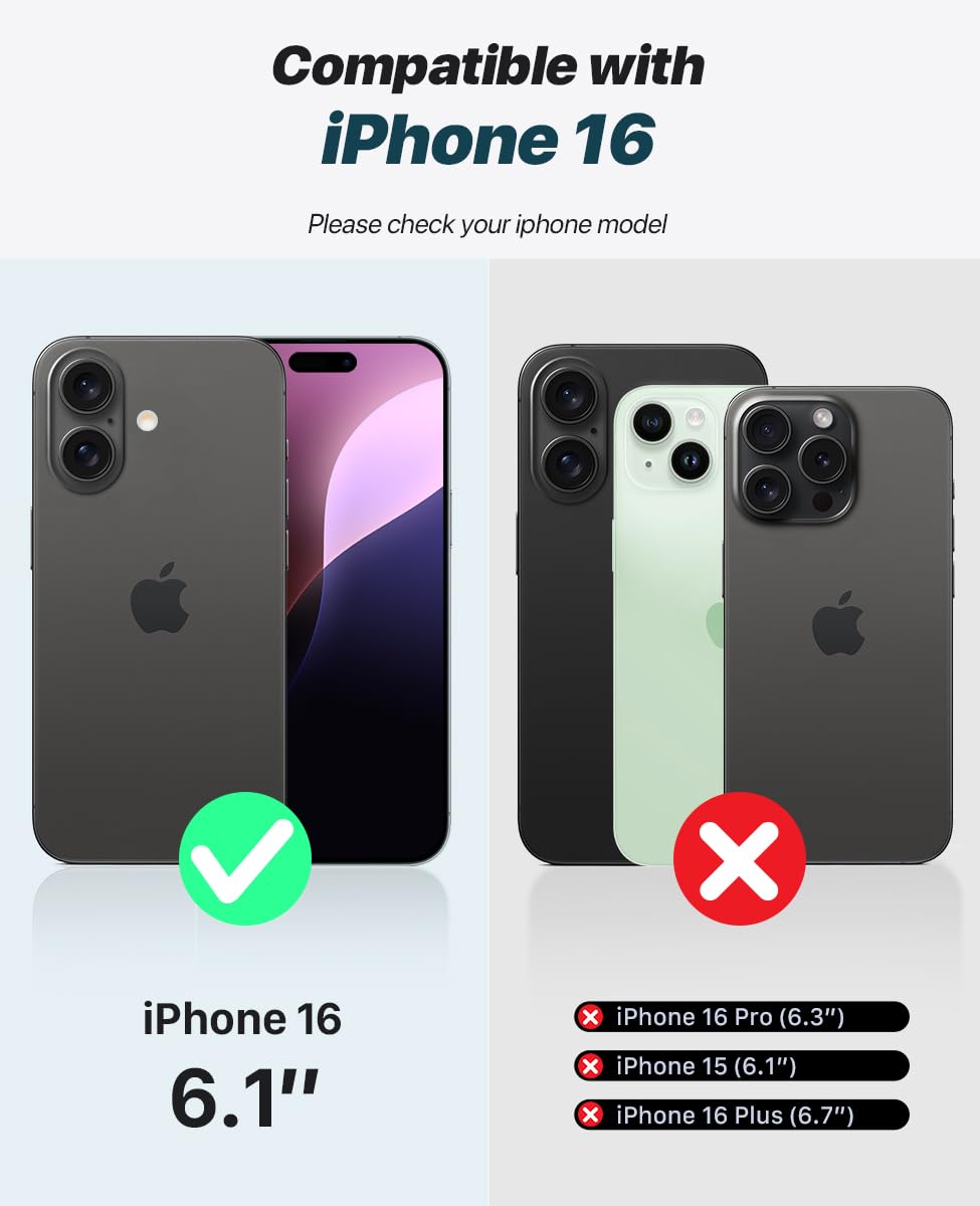 Ocase For Iphone 16 Case Detachable Wallet Case With Card Holder, [2 In 1] Pu Leather Flip Folio Case With Rfid Blocking Stand W