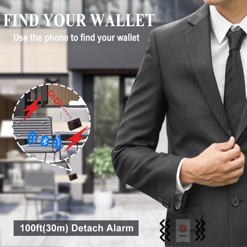 Smart Cc Trackable Wallet For Men Anti-Lost Mens Wallet Bluetooth Tracker & Finder Credit Card Mens Gps Wallet With Find My Buil
