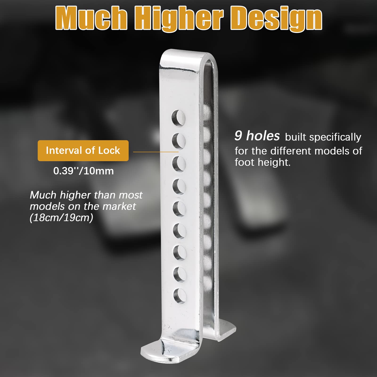 Flk Tech Anti Theft Brake Clutch Lock, Stainless Steel Clutch Lock Accelerator Lock, 9 Hole Adjustable Brake Pedal Lock With 3 K