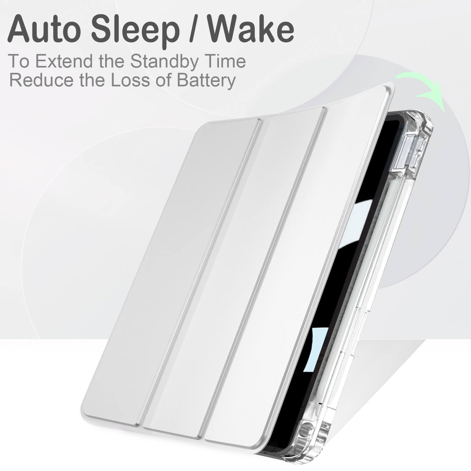 Feams Case For Ipad 10Th Generation Case 10.9 Inch, Slim Lightweight Trifold Ipad 10.9 Case Clear Back Transparent Cover With Pe