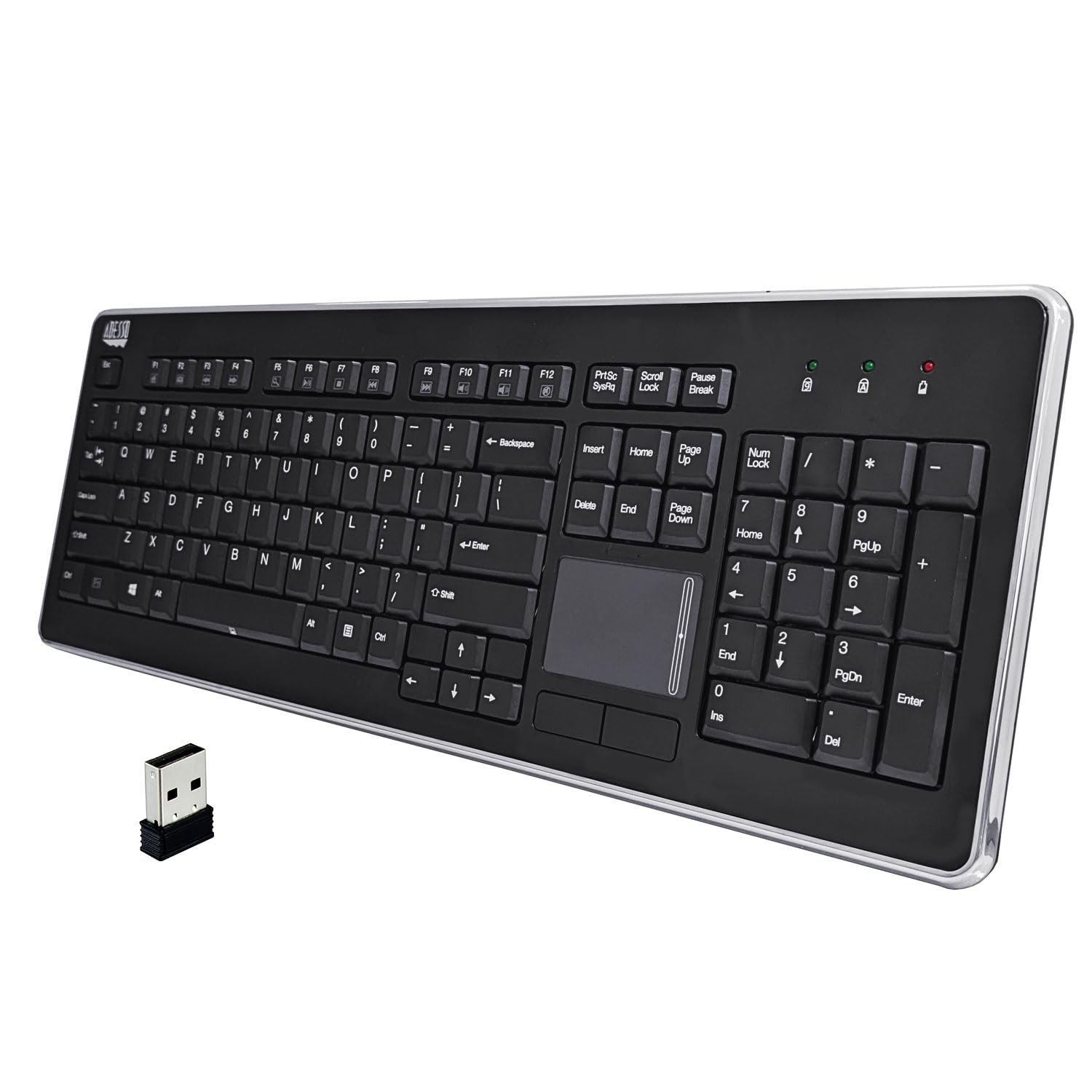 Adesso Wkb 4400Ub   Wireless Slimtouch Desktop Touchpad Keyboard