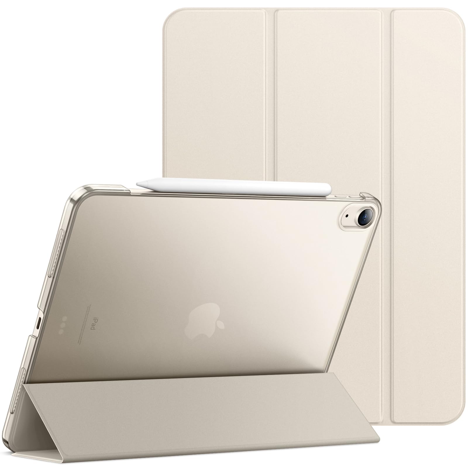 JETech Case for iPad Air 13-Inch M2 (2024), Slim Stand Hard Back Shell Smart Cover with Auto Wake/Sleep (Starlight)