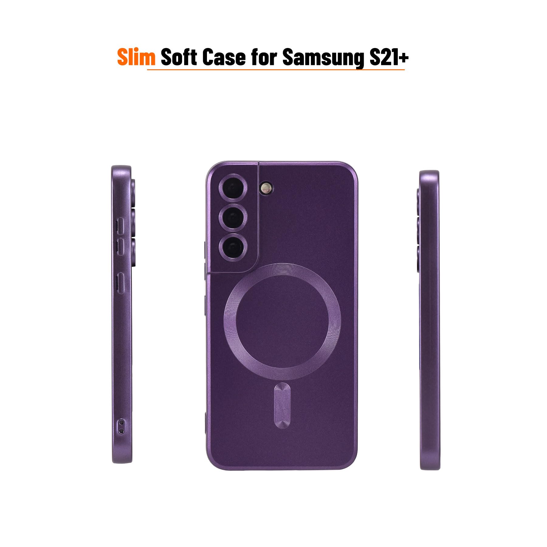 Yetagso Magnetic For Samsung Galaxy S21 Plus Case,Soft Silicone Samsung Galaxy S21 Plus Phone Case With Camera Protection,Anti S