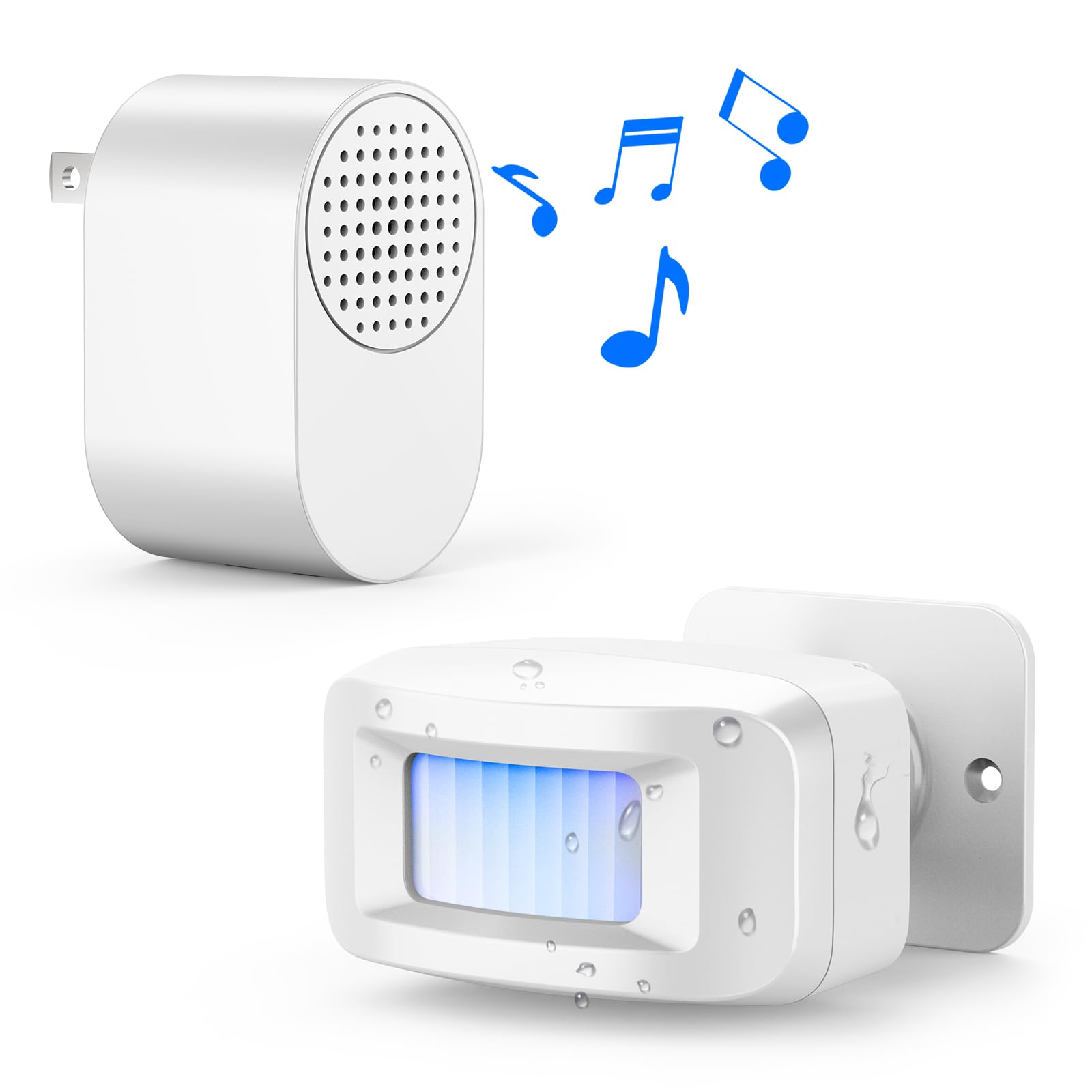 Driveway Alarms Wireless Outside Weatherproof   Motion Sensor Alarms System Motion Detector Plug In Receiver Loud Chimes Securit