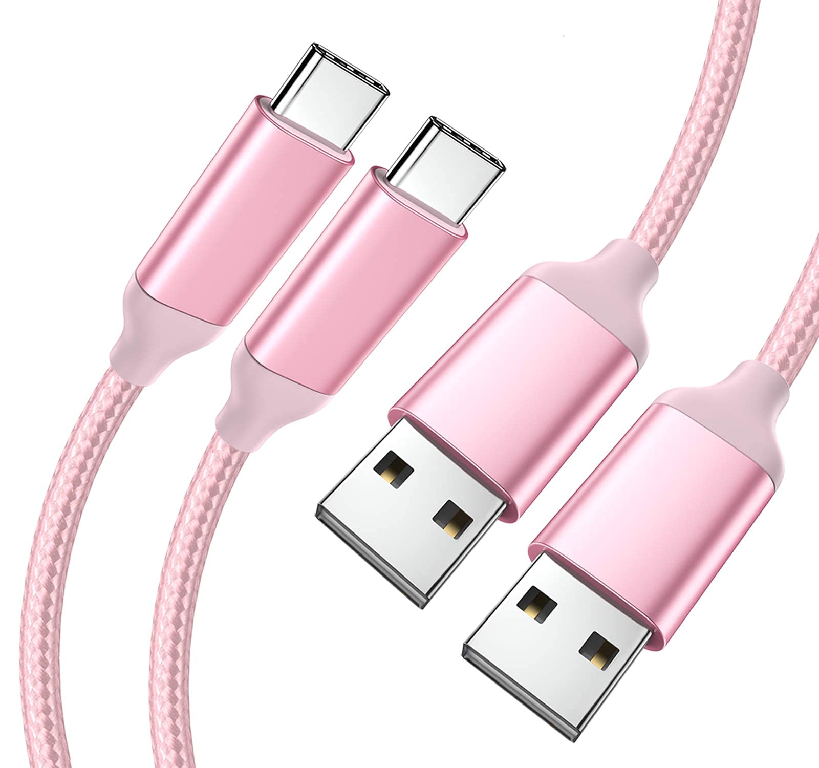 Awnuwuy [2 Pack 10Ft] Usb Type C Charging Cable Pink, Long Android Auto Cable, Usb A To Usb C Quick Charge Cord For Samsung Gala