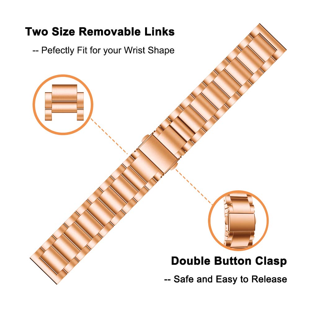 Yeejok Vivoactive 4S Band Metal, Venu 3S/2S Bands, Compatible For Fossil Watch Bands 18Mm, Enameled Stainless Steel Band Compati