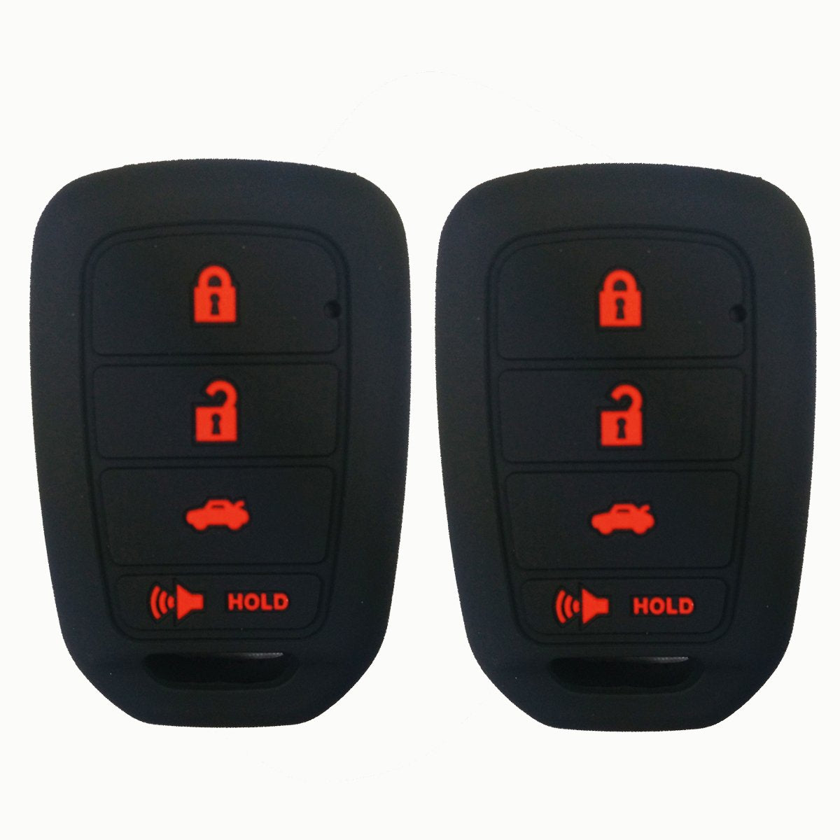 2Pcs Coolbestda Silicone Key Fob Skin Remote Cover Case Keyless Entry Holder Protector For Honda Accord Civic Crosstour Cr V Hr 